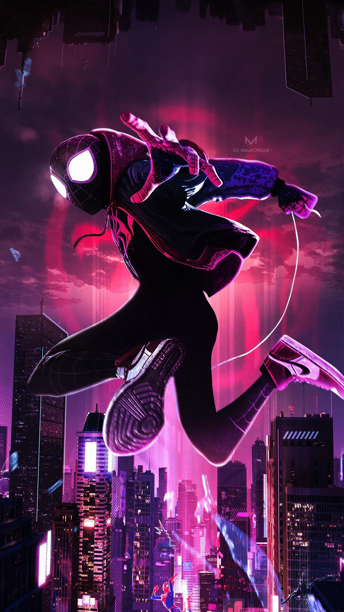 1440x2560 Spider Man Into The Spider Verse Artwork Wallpaper. HD, Phone