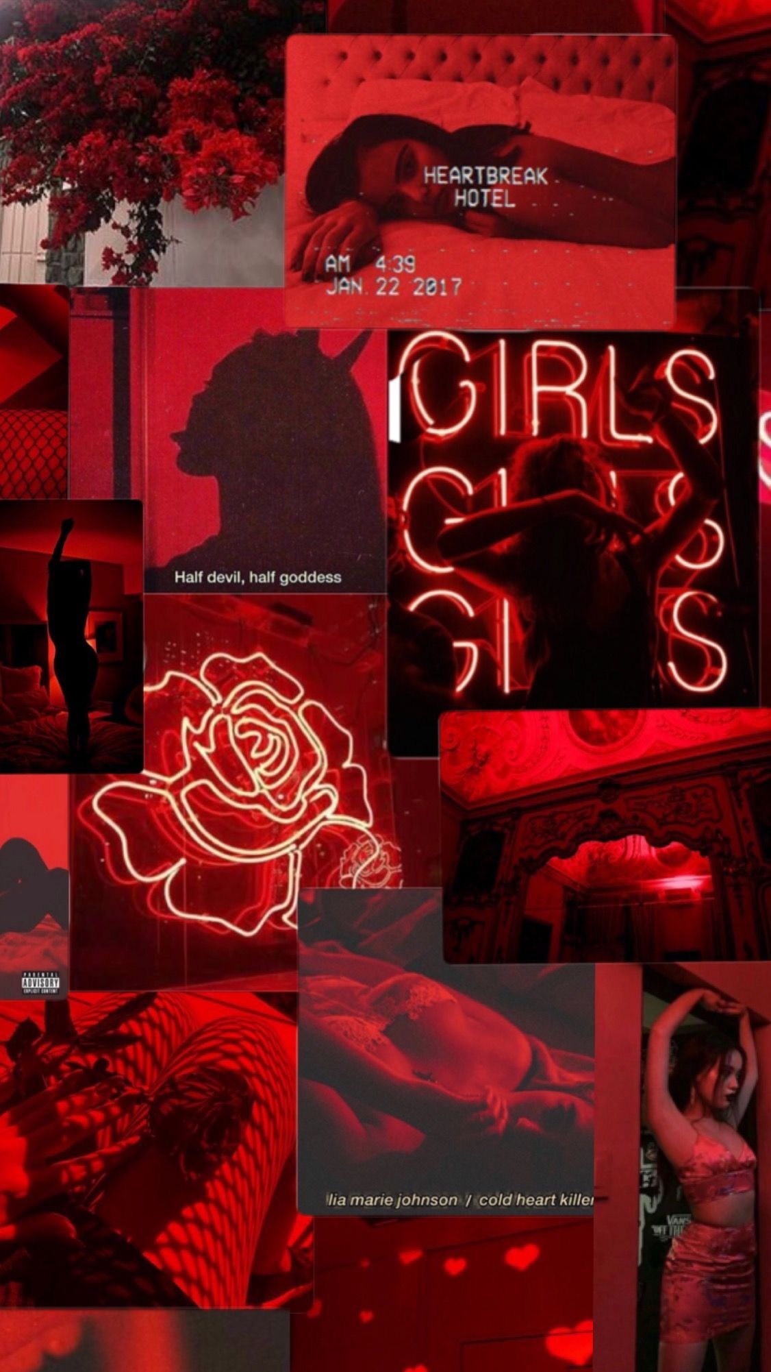 1130x2010 Red Background Tumblr Aesthetic, Phone