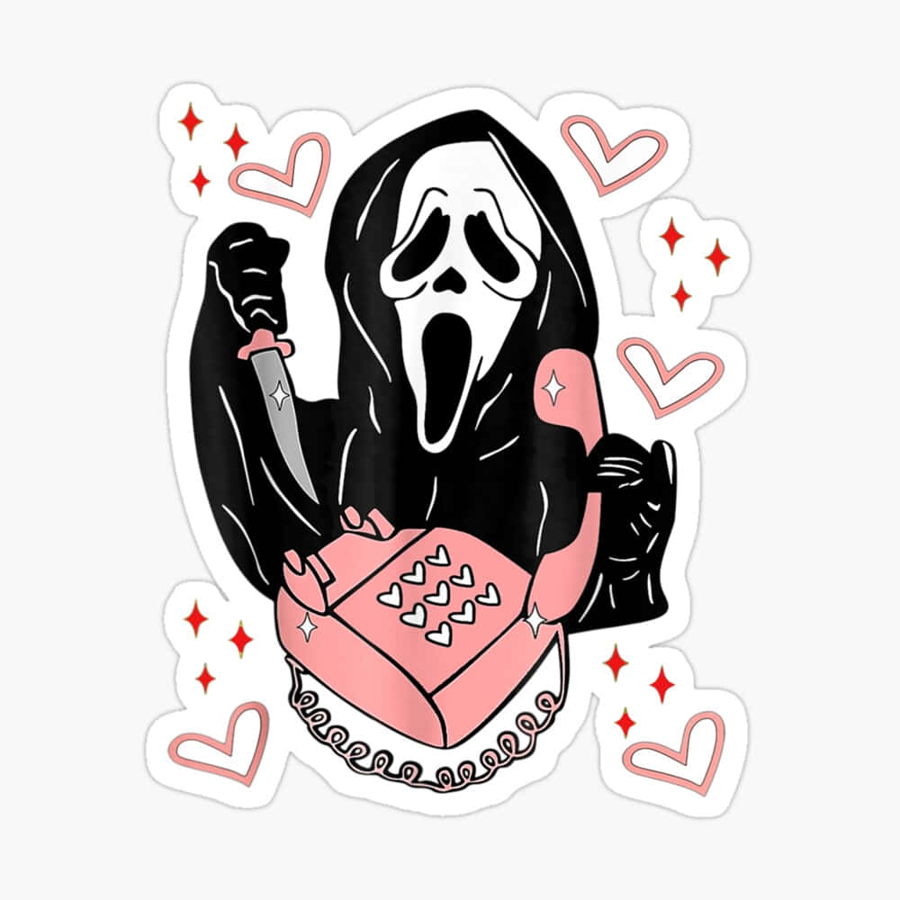 1000x1000 Download Cute Ghostface With Pink Telephone Wallpaper, Phone