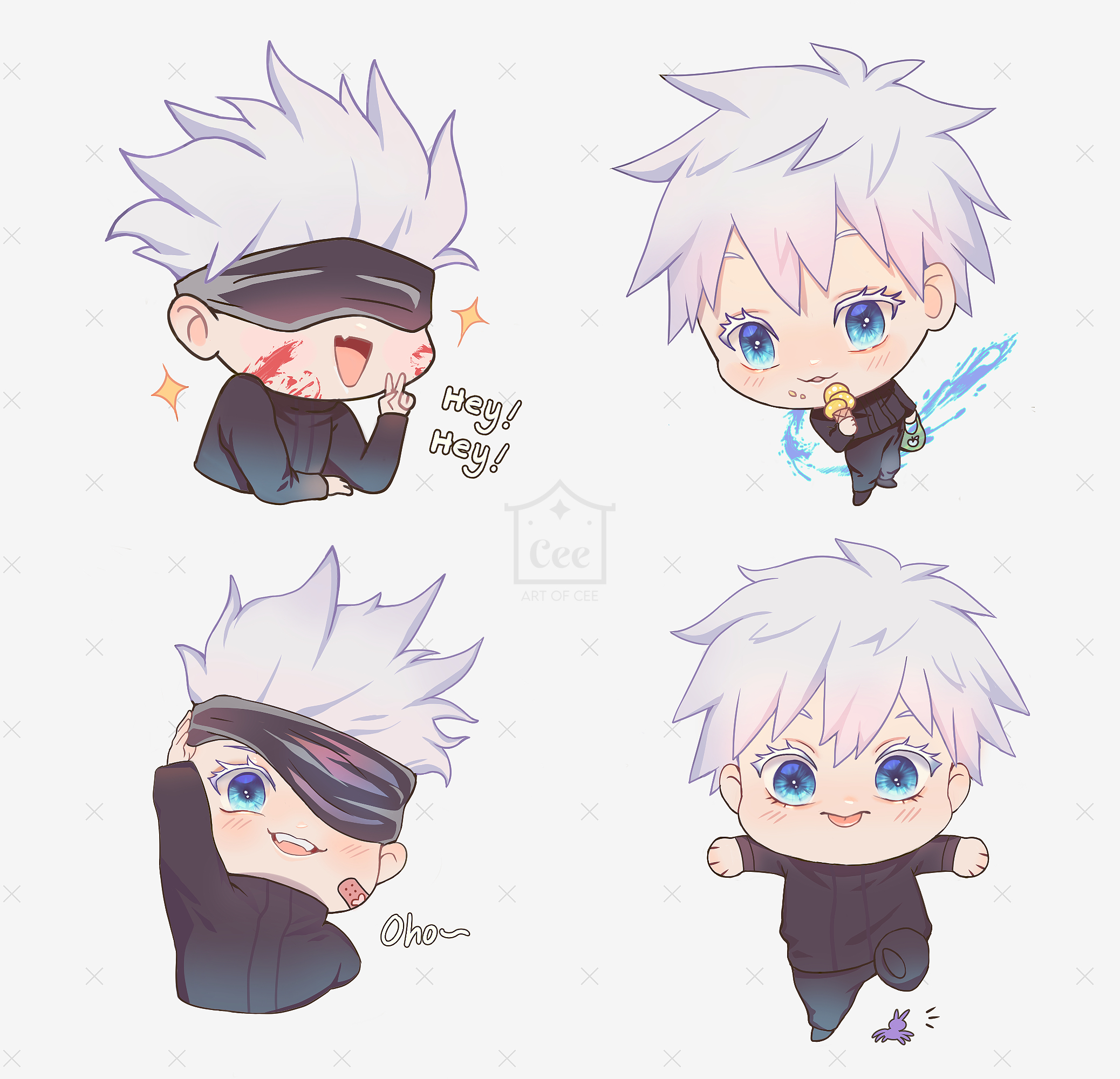 2080x2000 Gojo Satoru Chibi (Fan art by me), Jujutsu Kaisen, Desktop