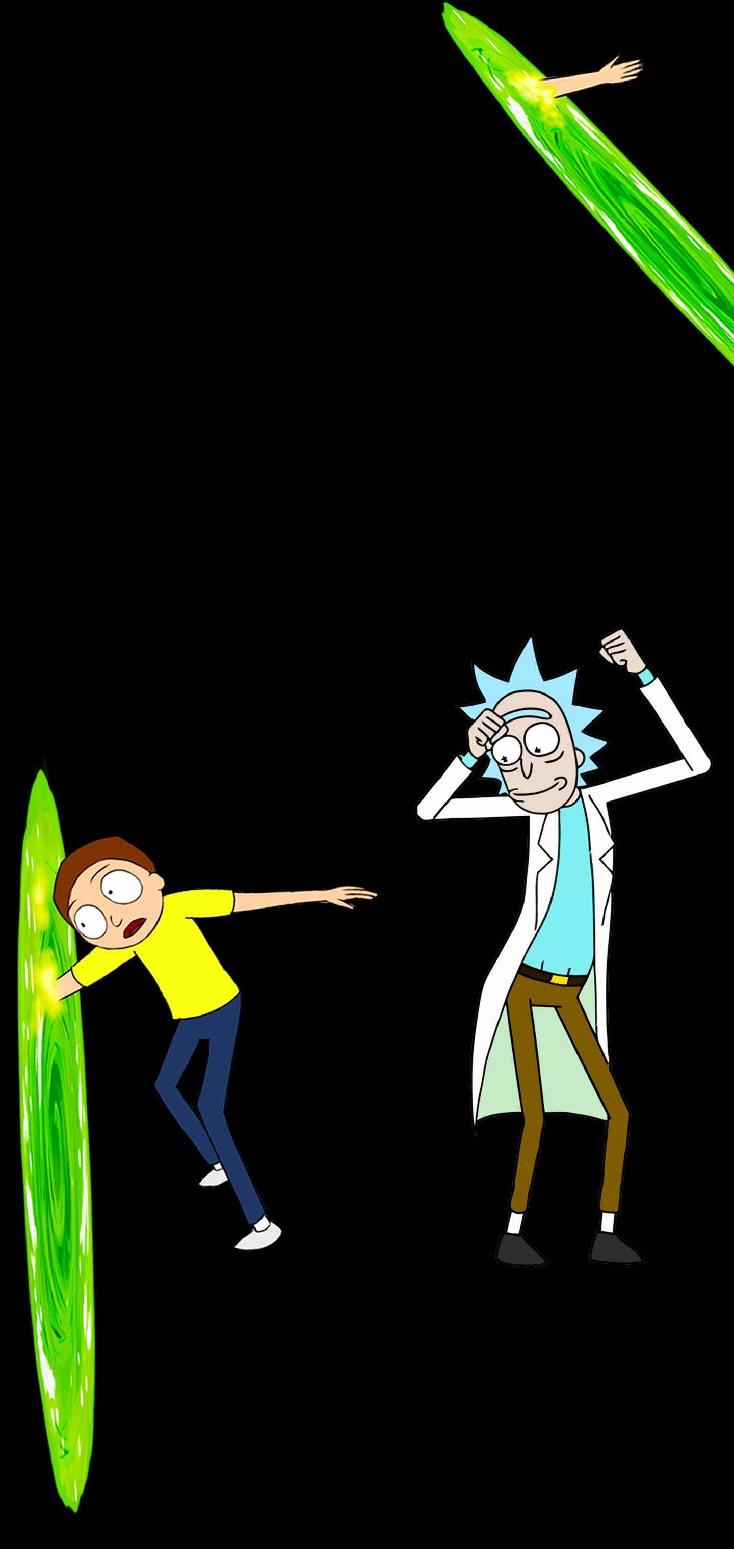 1440x3040 Morty Reaches Through A Portal Galaxy S10 Hole Punch Wallpaper, Phone