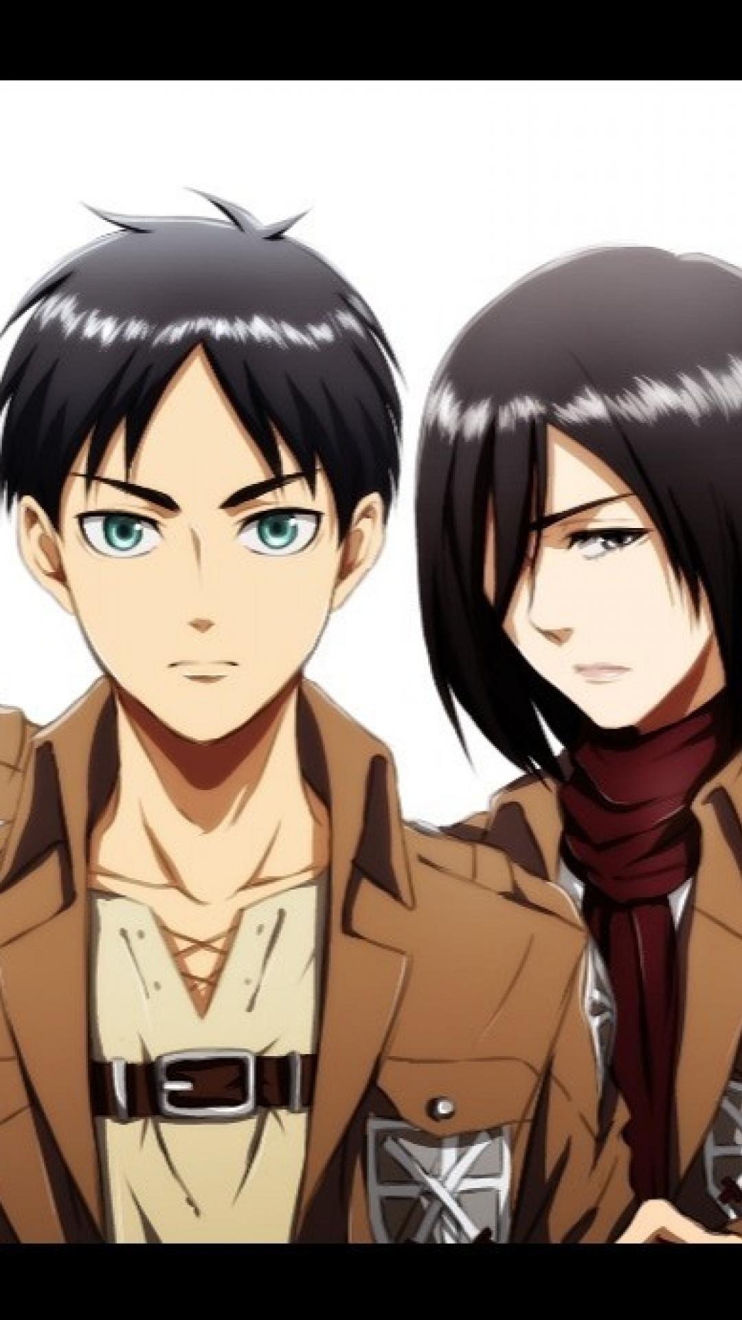 1080x1920 Best And Cool Anime Wallpaper: Mikasa Ackerman And Eren Jaeger Wallpaper, Phone