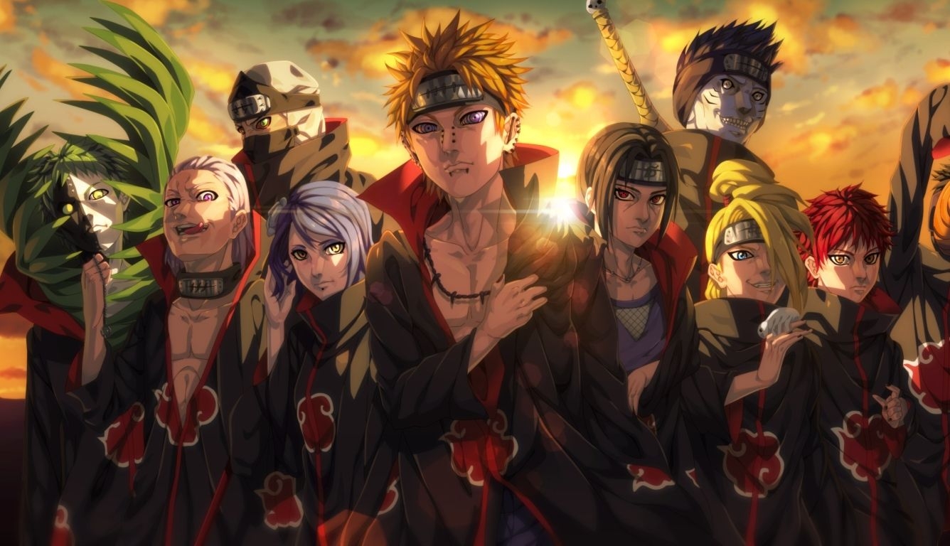 1340x770 Akatsuki Organization Anime HD Laptop Wallpaper, HD Anime, Desktop