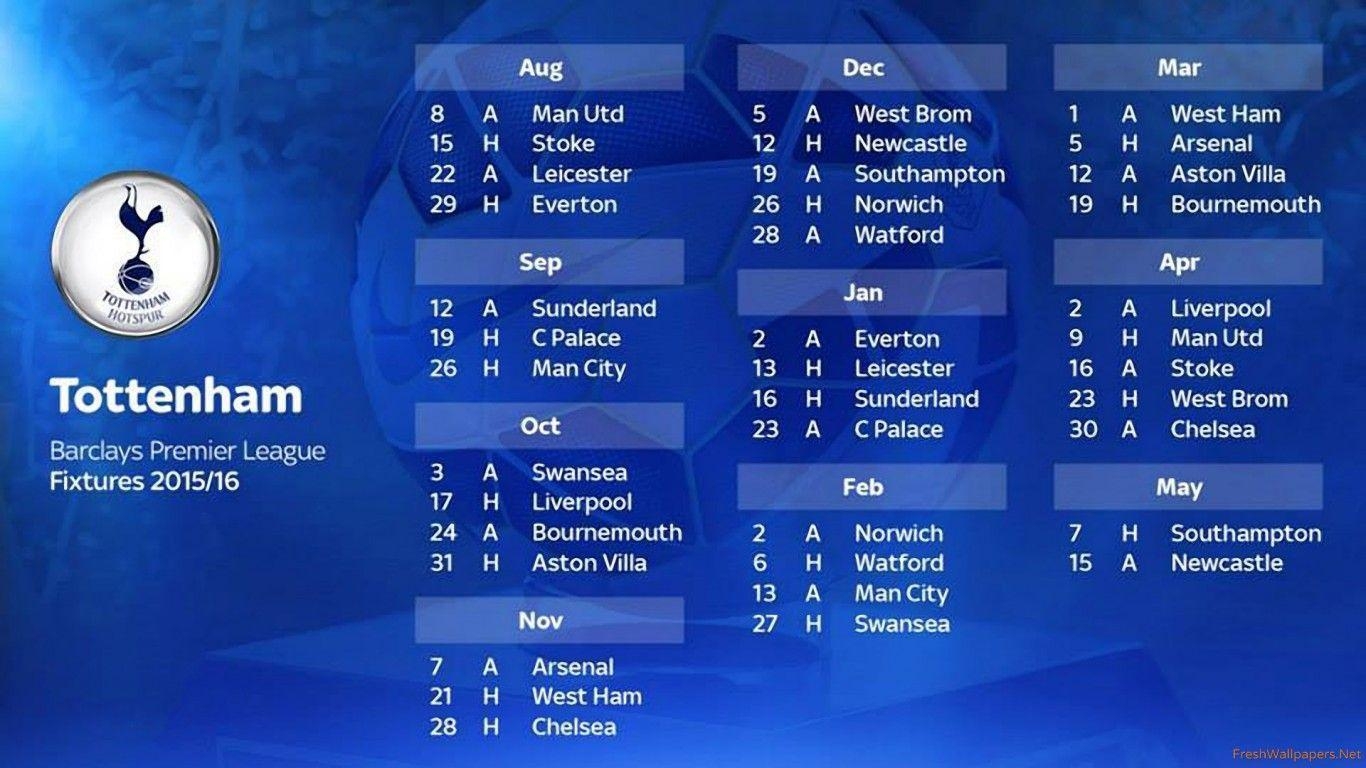 1370x770 Tottenham Hotspurs Barclays Premier League 2015 2016 Fixtures, Desktop