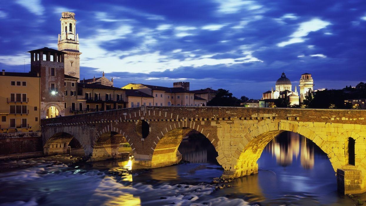 1250x700 Architecture buildings Italy Verona Ponte Pietra wallpaper, Desktop