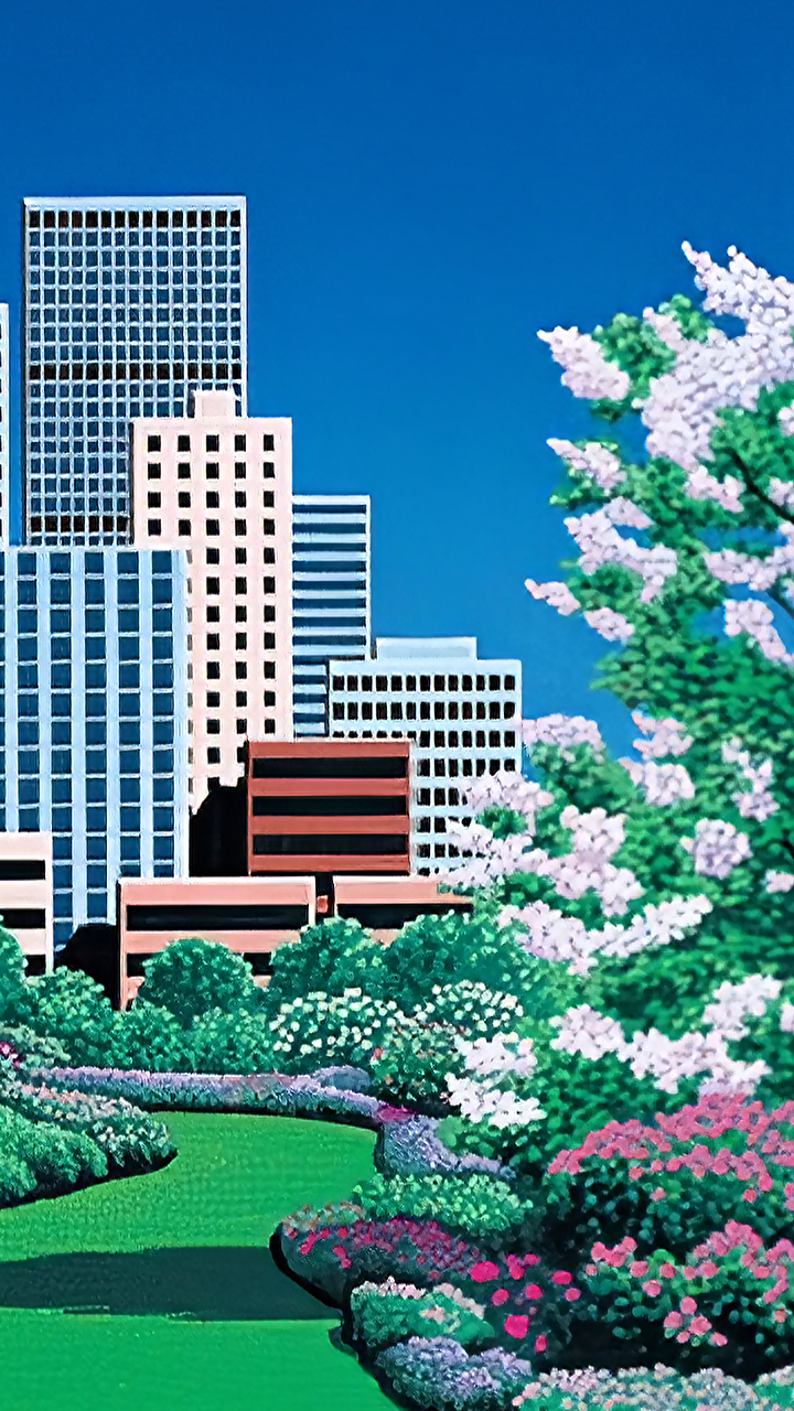 720x1280 City Garden by Hiroshi Nagai [2560x1440], Phone