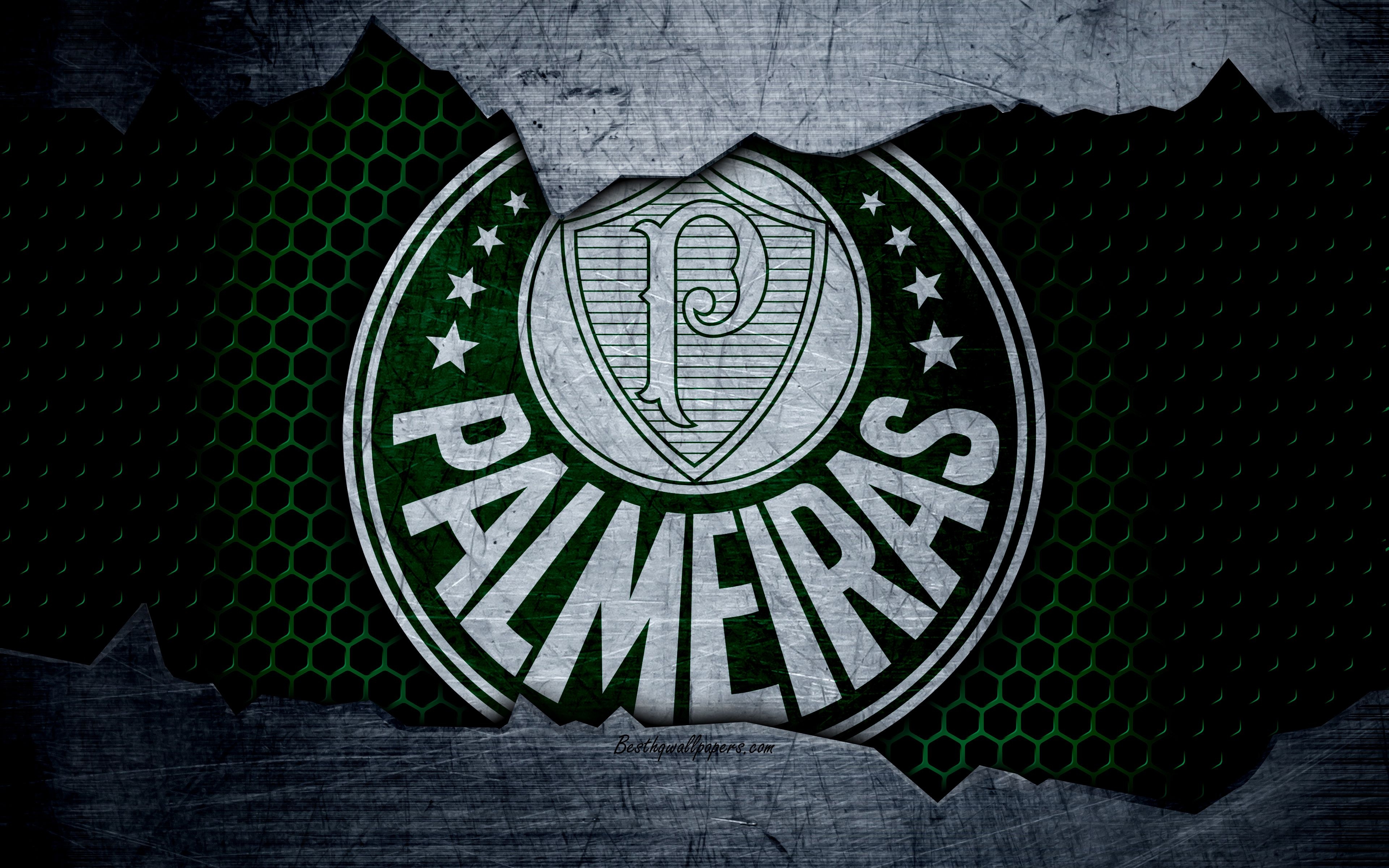 3840x2400 Download wallpaper Palmeiras, 4k, Serie A, logo, grunge, Brazil, soccer, football club, metal texture, art, Palmeiras FC for desktop with resolution. High Quality HD picture wallpaper, Desktop