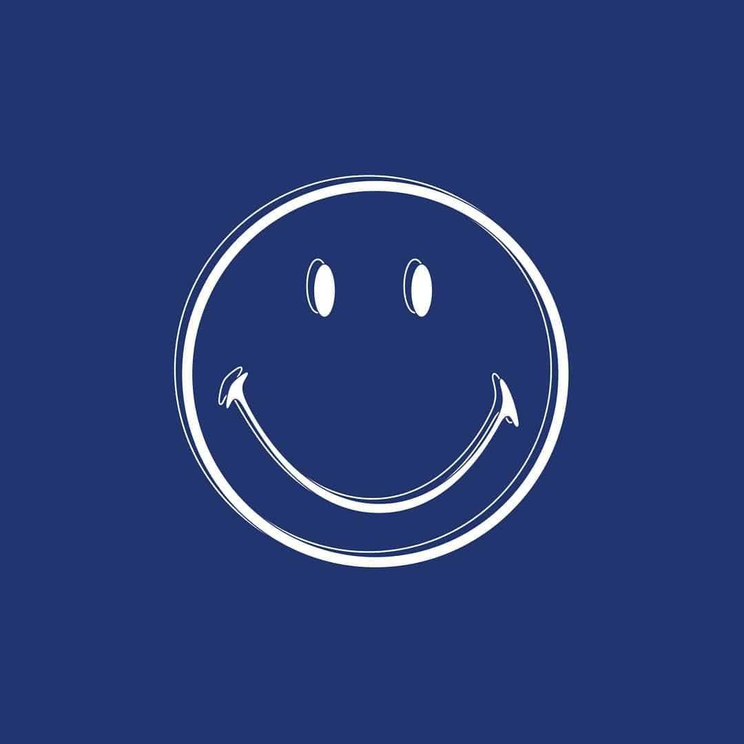 1080x1080 Blue Smiley Face Wallpaper, Phone