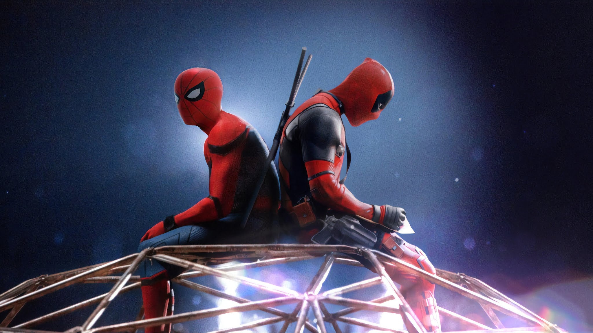 2050x1160 Spiderman and Deadpool Wallpaper, Desktop