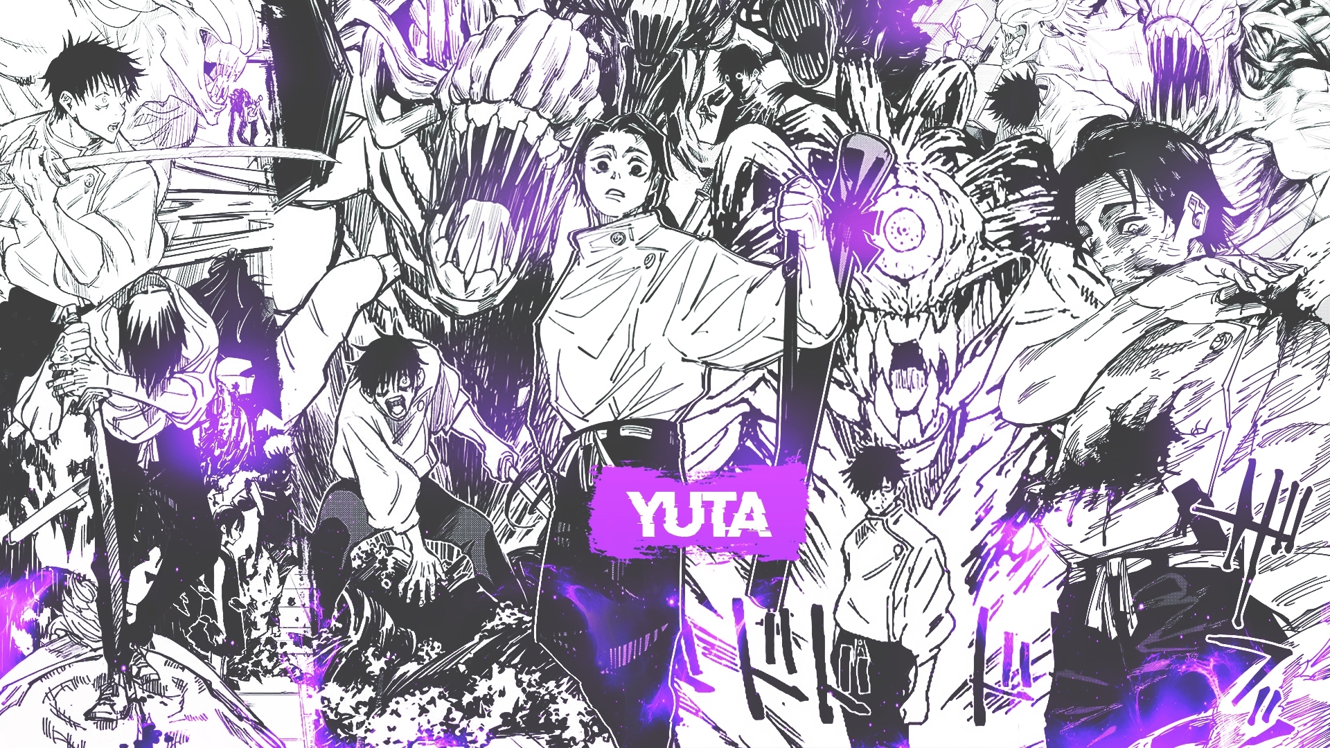 1920x1080 Wallpaper, manga, collage, Yuta Okkotsu, Jujutsu Kaisen, Desktop