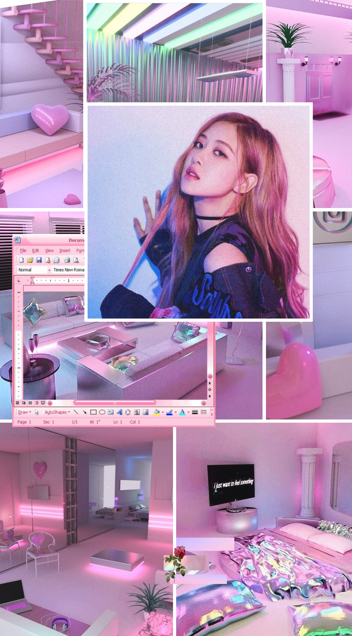 1130x2030 freetoedit blackpink rose chaeyoung pink aesthetic wall, Phone