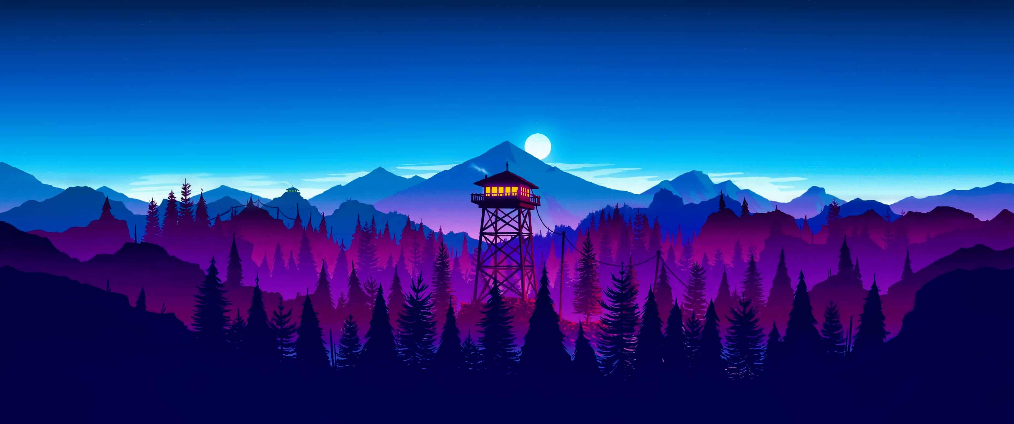 3440x1440 Firewatch Ultrawide Wallpaper, Dual Screen