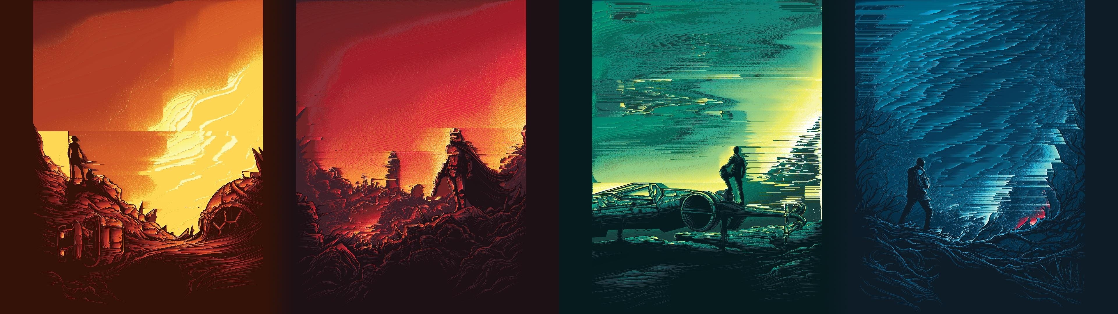 3840x1080 Star Wars: A Glitch Awakens 4K wallpaper, Dual Screen