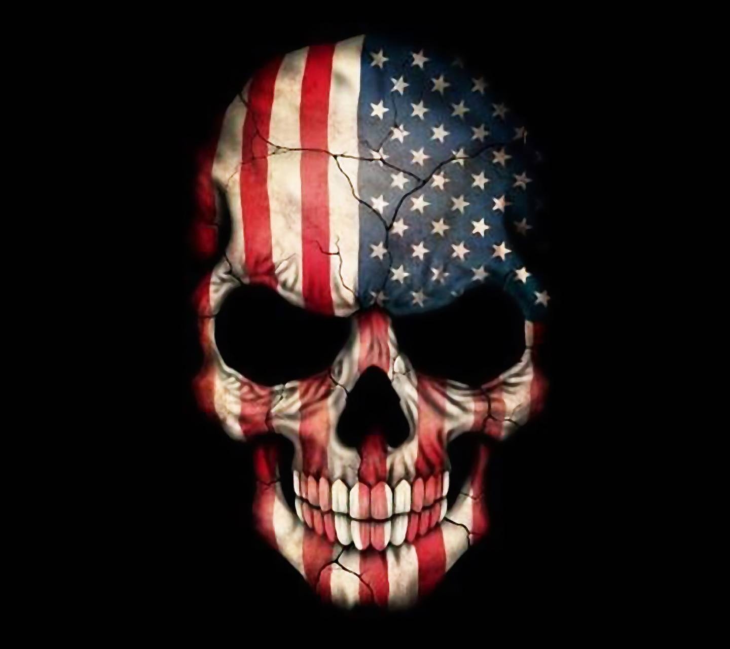 1440x1280 American Flag Skull Wallpaper Free American Flag Skull Background, Desktop