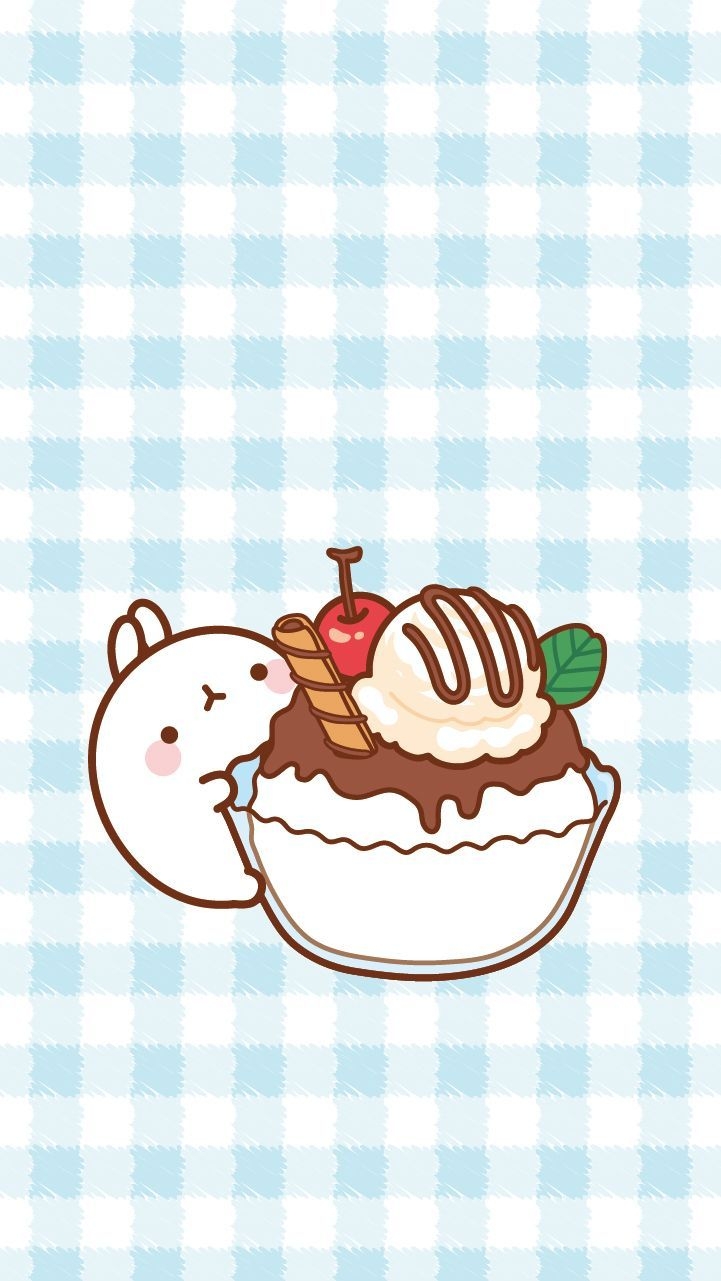 730x1290 Cute!! Dessert Time With Molang!!. Kawaii Wallpaper, Cute Cartoon, Phone