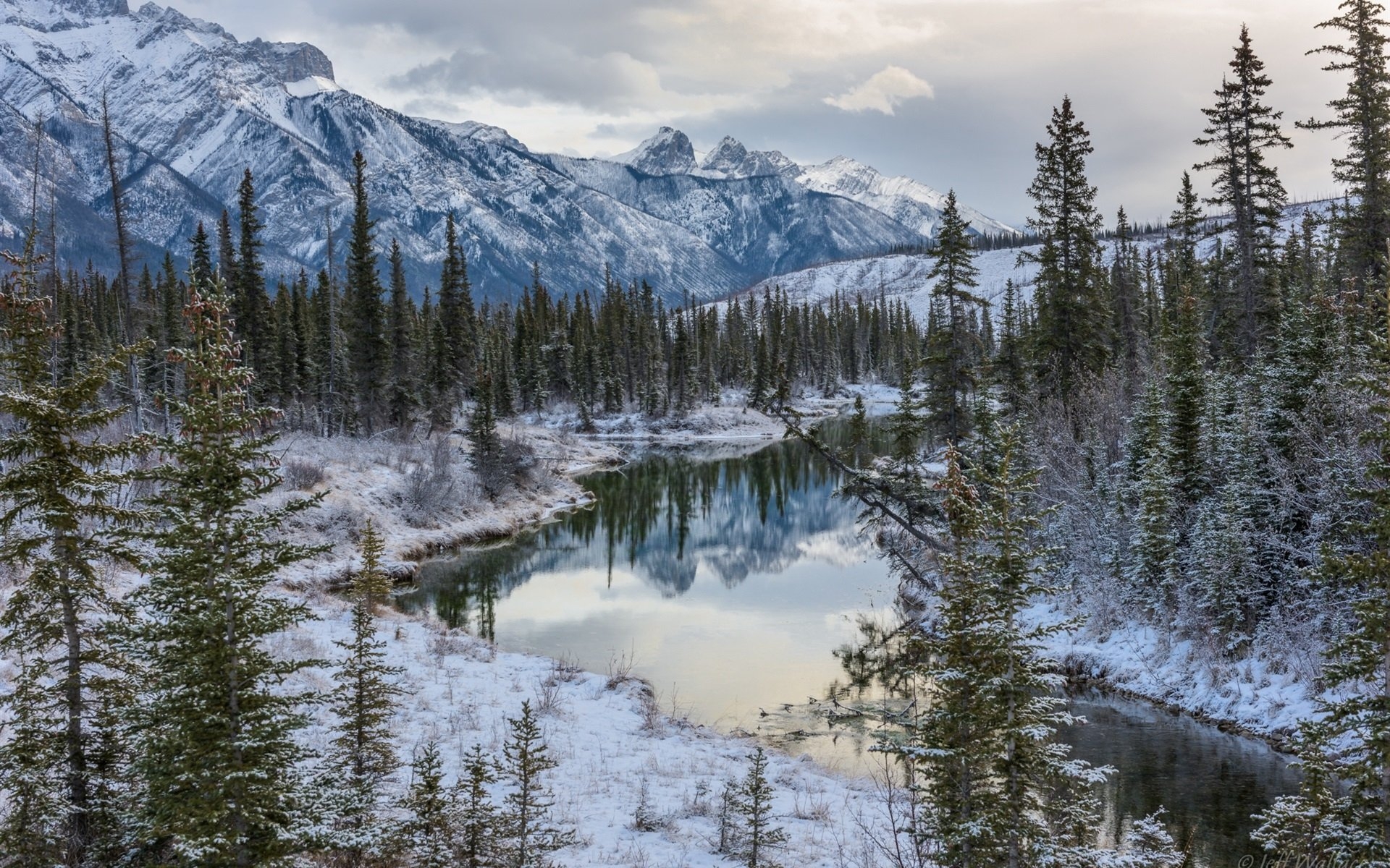 1920x1200 Wallpaper Canadian Rockies, Jasper National Park, Alberta, Canada, Desktop