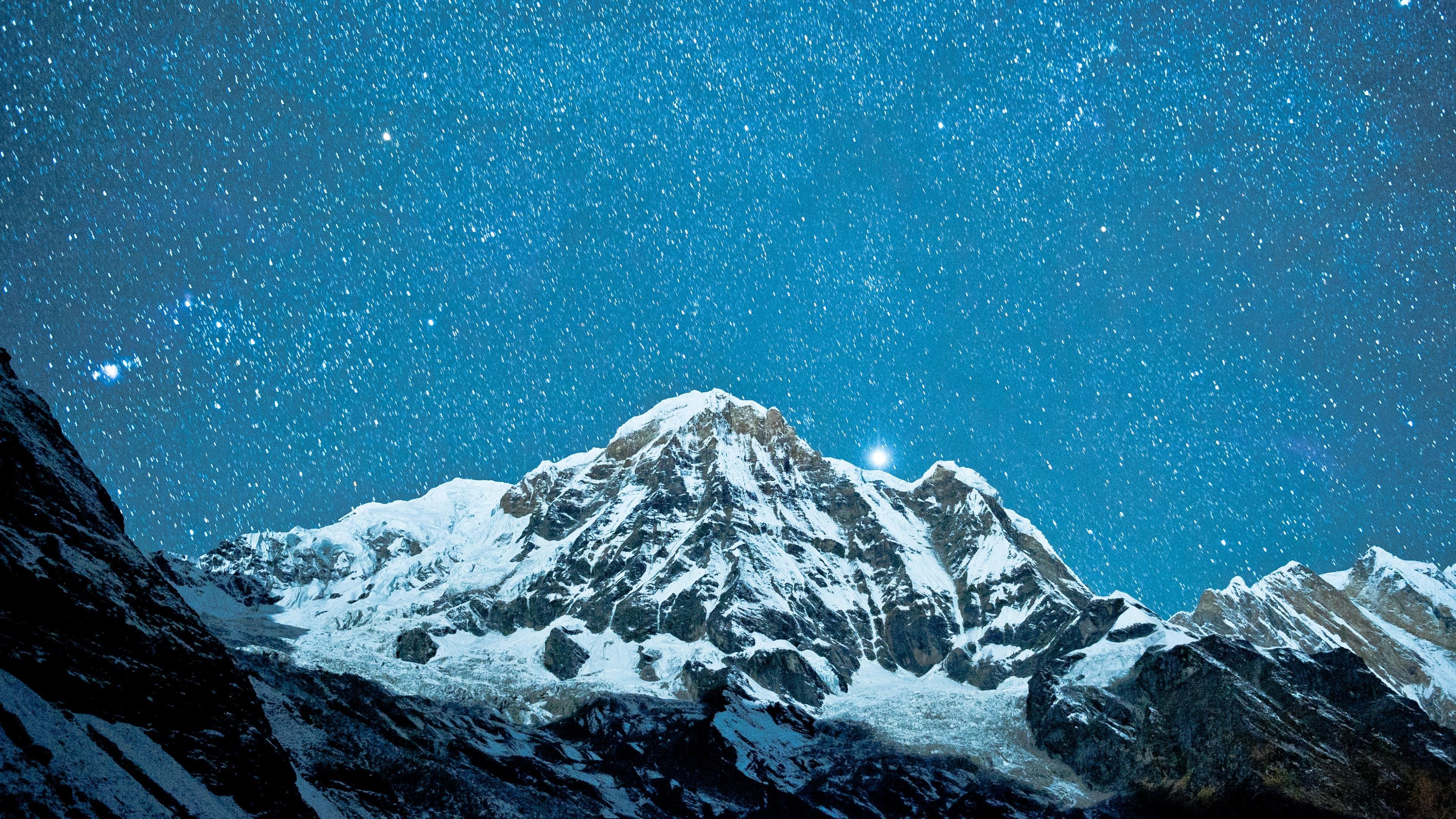 3840x2160 Wallpaper Nepal, 5k, 4k wallpaper, Himalayas, night, stars, OS, Desktop