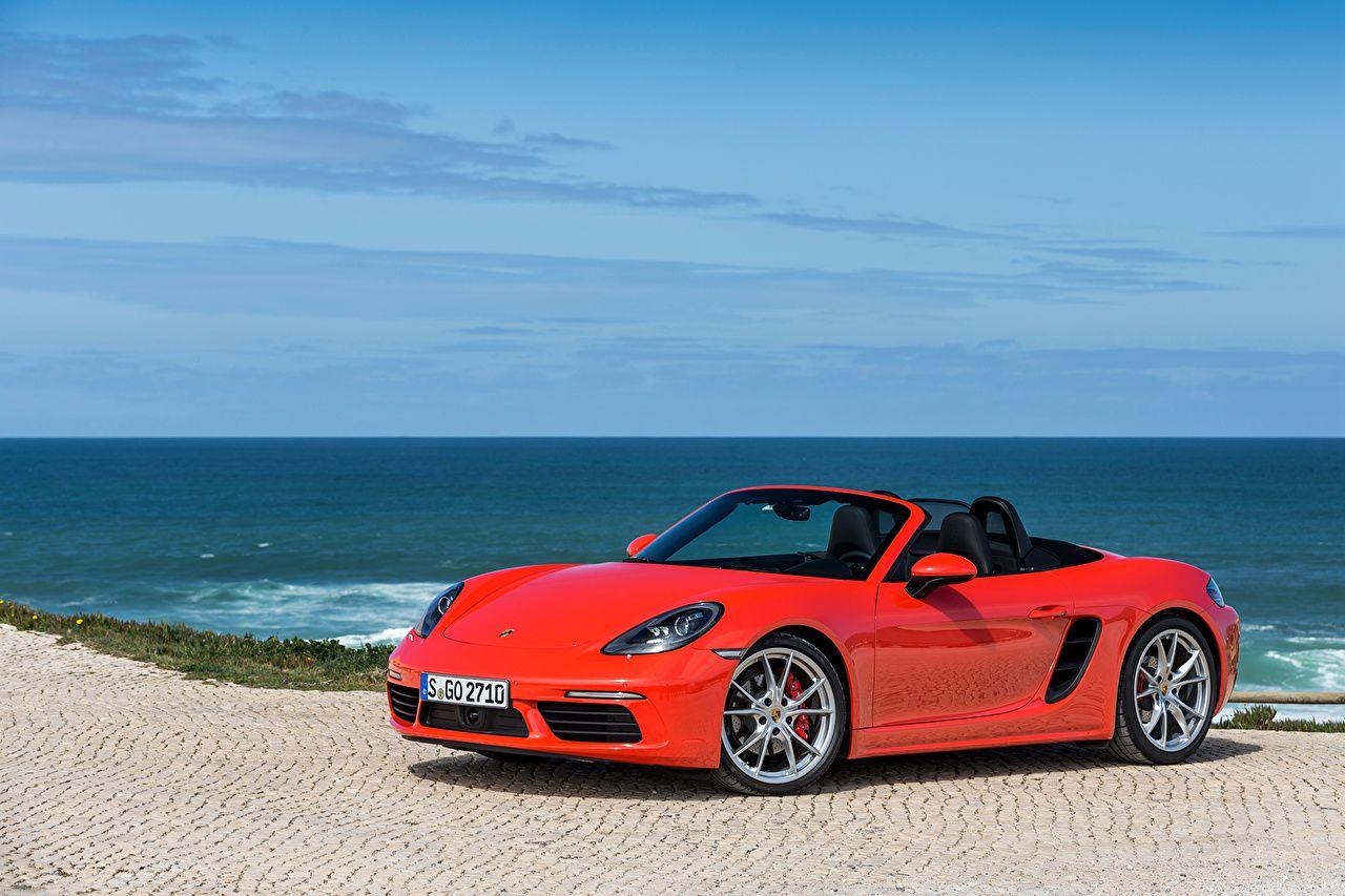 1280x860 image 2016 Porsche 718 Boxster (982) Cabriolet Red Cars Coast, Desktop