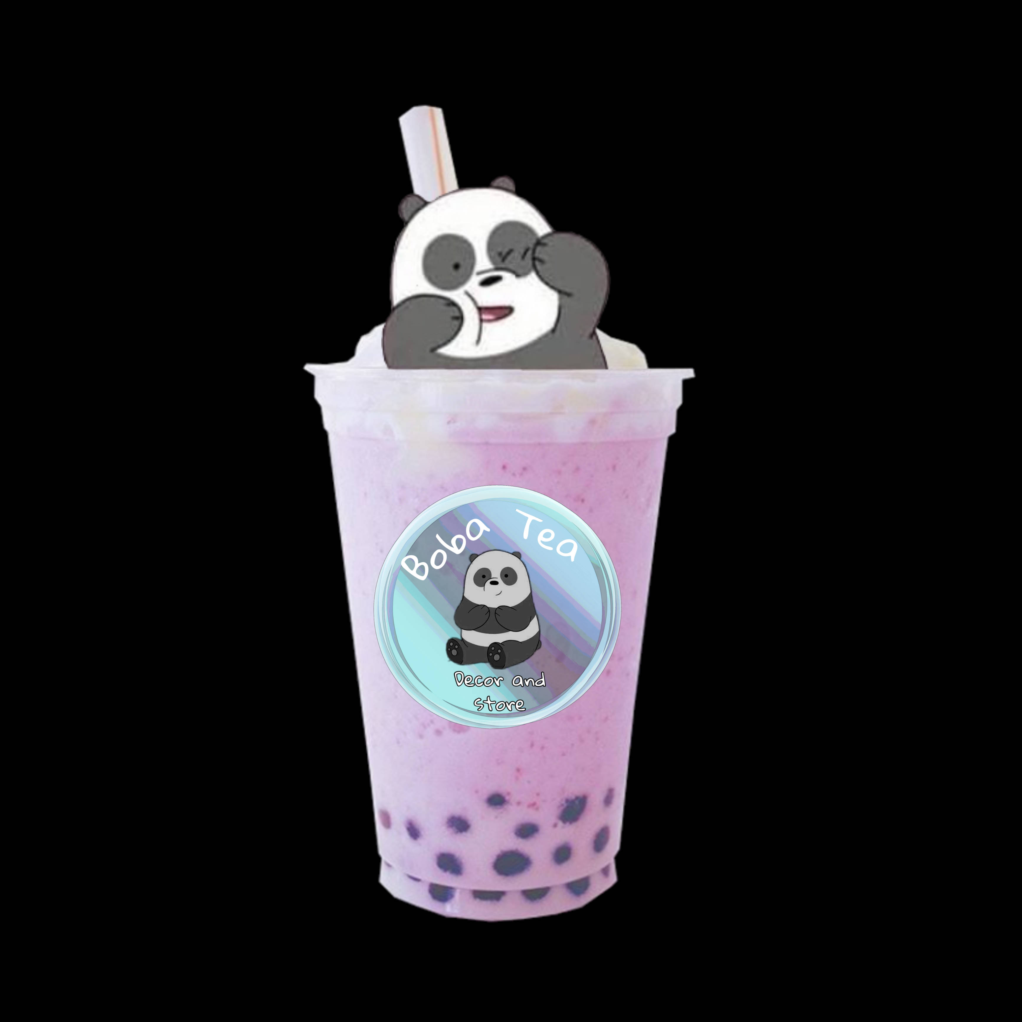 3470x3470 Download Purple Bubble Tea Panda We Bare Bears Wallpaper, Phone