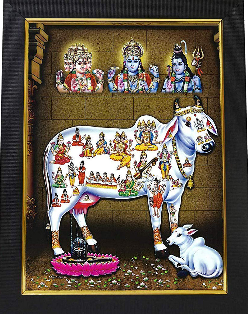 820x1040 Gomatha Kamadhenu Photo with Frame, Phone