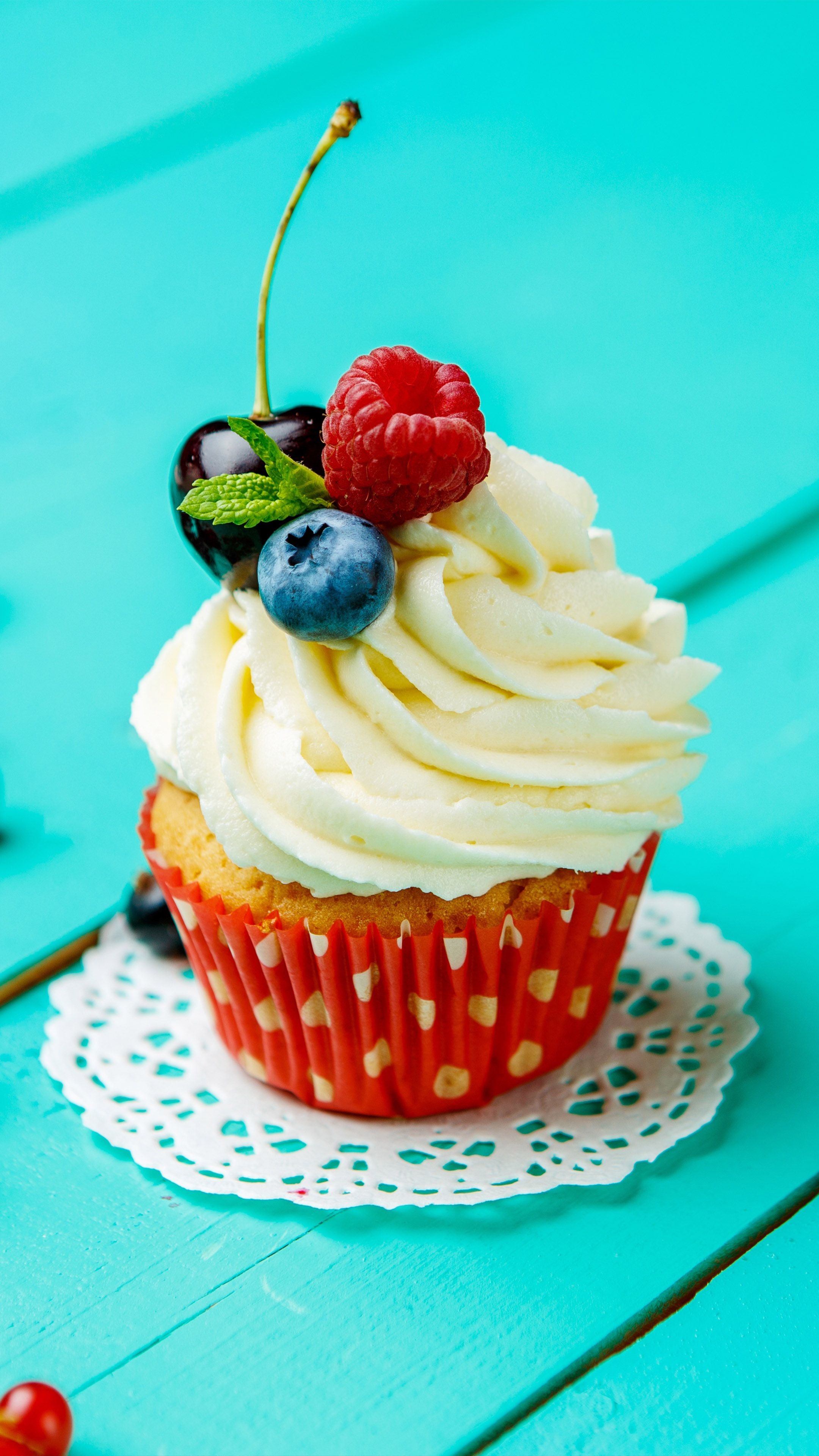 2160x3840 Cupcake Creams Fruits 4K Ultra HD Mobile Wallpaper, Phone