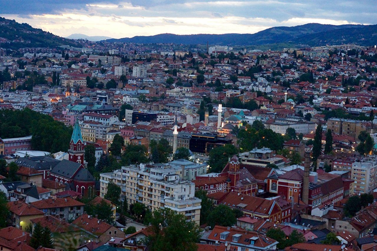 1280x860 Photos Bosnia and Herzegovina Sarajevo Evening Cities Houses, Desktop