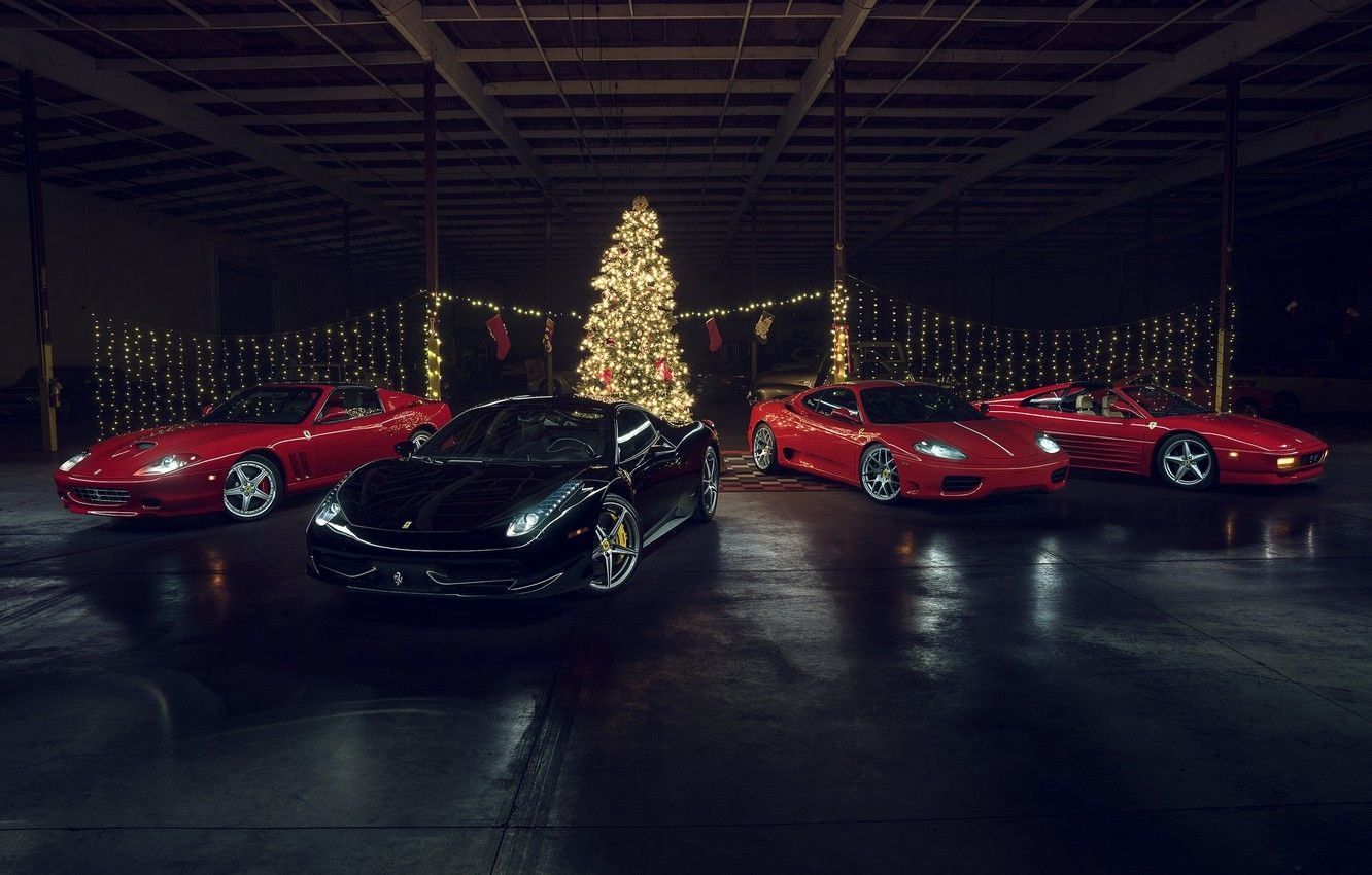 1340x850 Christmas Supercar Wallpaper, Desktop