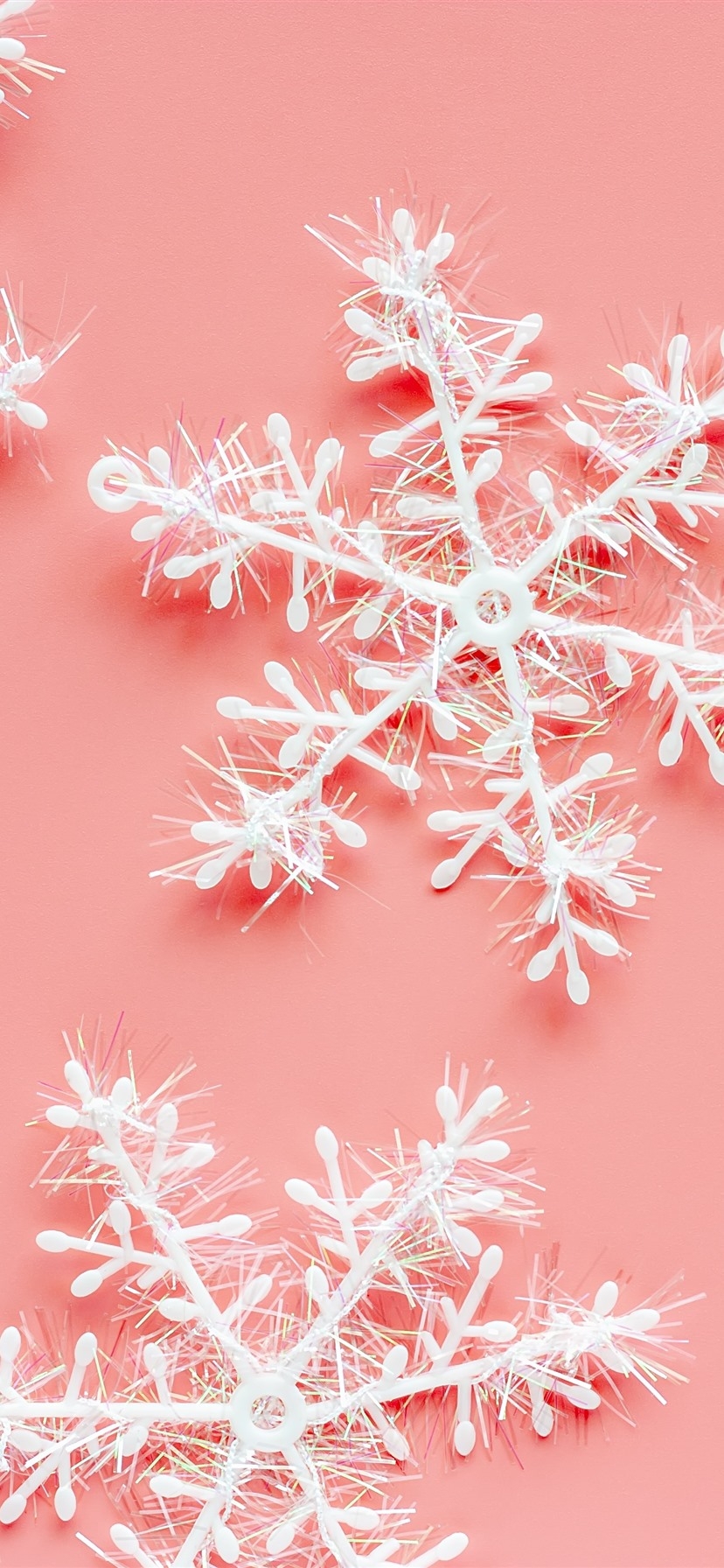 830x1800 Snowflakes, Pink Background, Decoration 1242x2688 IPhone 11 Pro XS Max Wallpaper, Background, Picture, Image, Phone