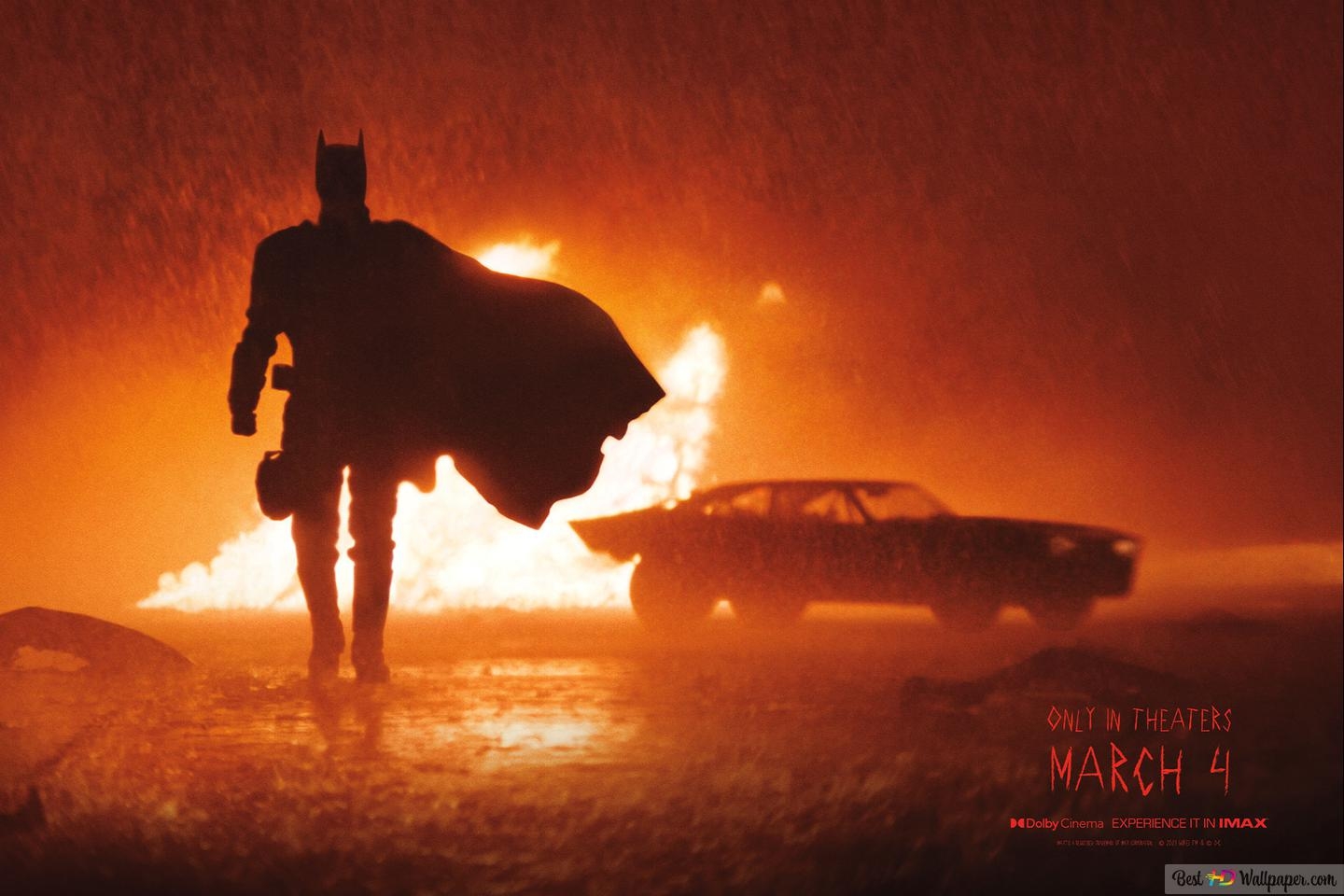 1440x960 A shot of batman and her car in the batman movie fire HD wallpaper download, Desktop