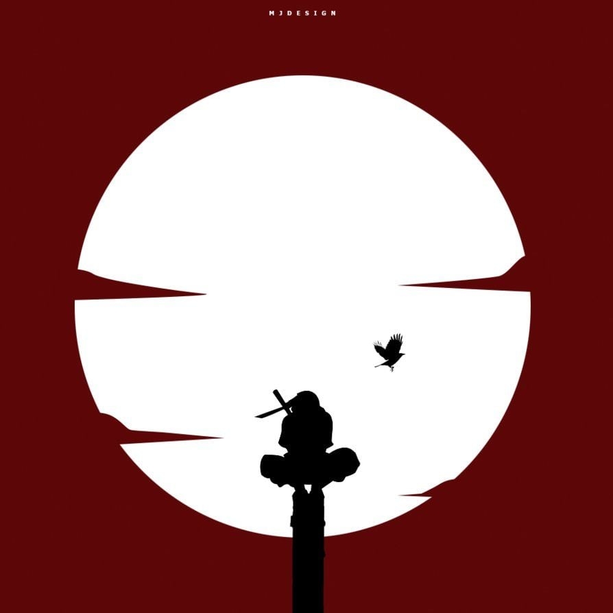 900x900 Itachi under moon vector by mjdesign15. Anime canvas art, Naruto painting, Naruto art, Phone