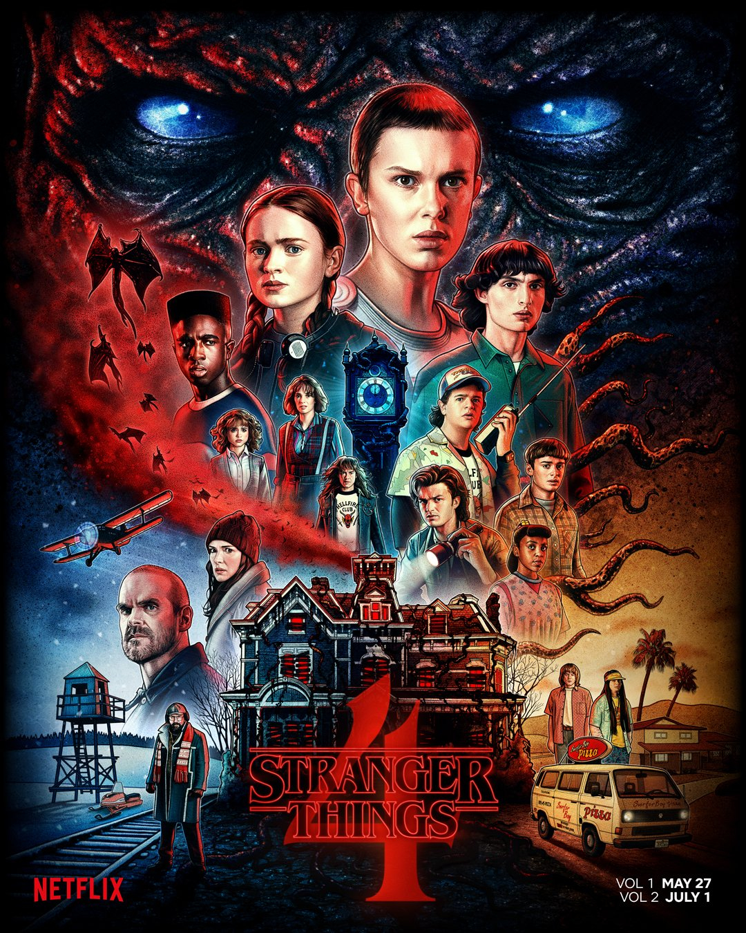 1080x1350 Stranger Things 4 Poster Unleashes Vecna, Demo Bats, Tentacles and More Fresh Horrors, Phone