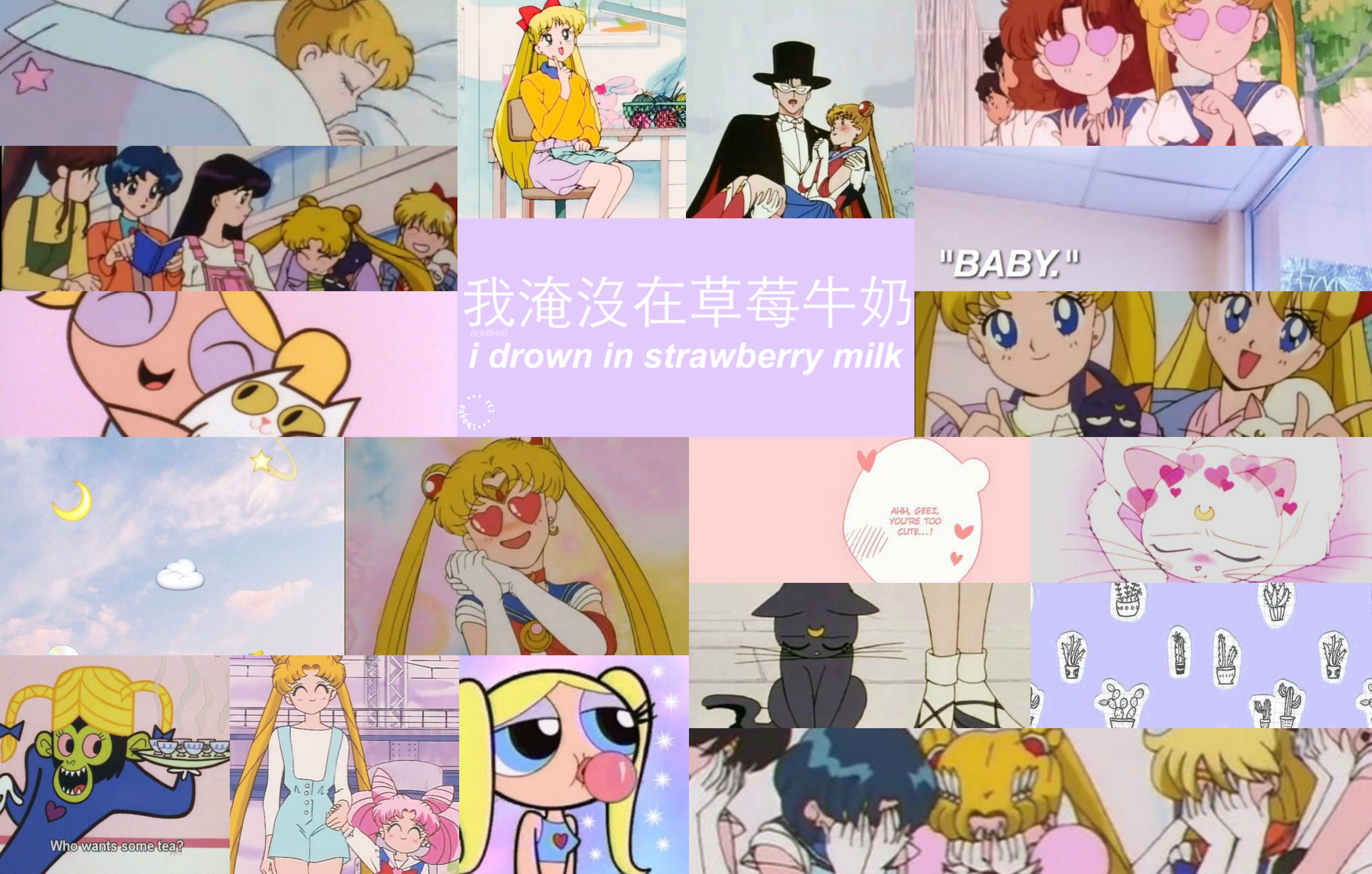 3220x2050 Custom Aesthetic Collage Wallpaper, Custom Aesthetic Collage Laptop MacBook Wallpaper, Aesthetic Collage Wallpaper In 2021. Sailor Moon Wallpaper, Sailor Moon Aesthetic, Powerpuff Girls Wallpaper, Desktop