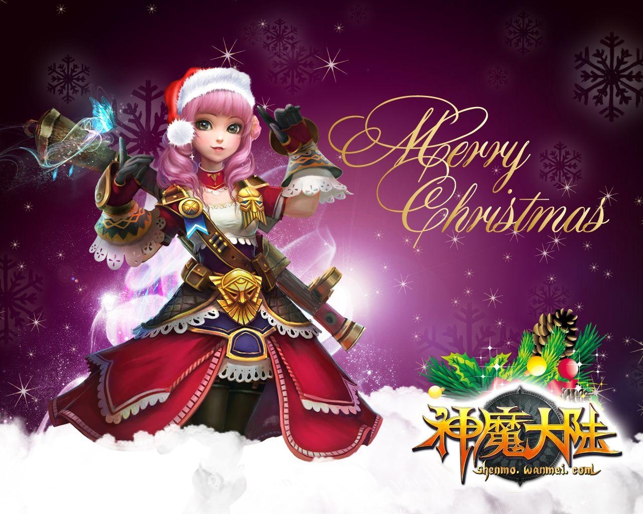 1280x1030 Merry Christmas Anime Pirate Girl HD Wallpaper, Desktop