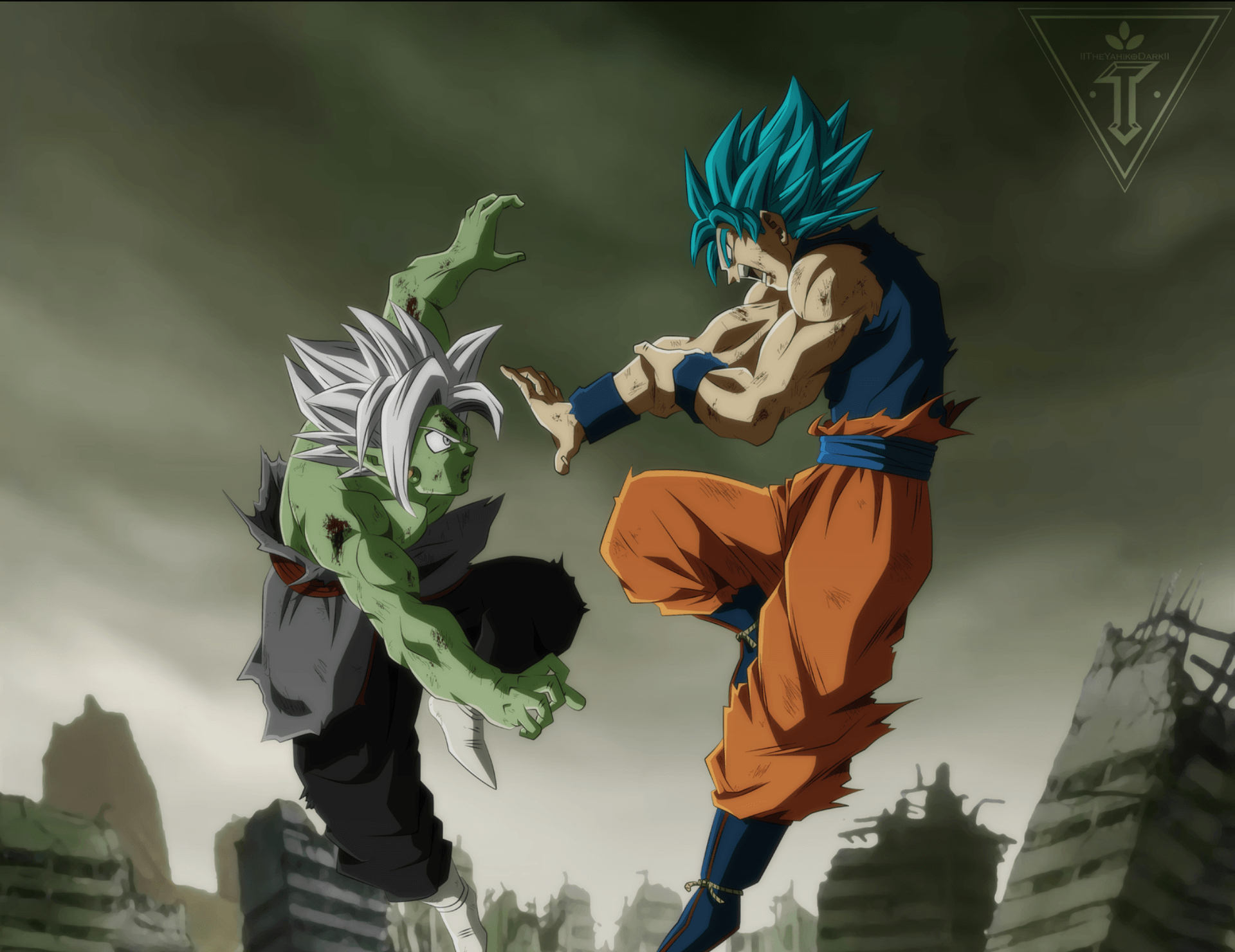 1920x1480 Super Saiyan Blue, Goku, Zamasu (Dragon Ball), Anime, Dragon, Desktop