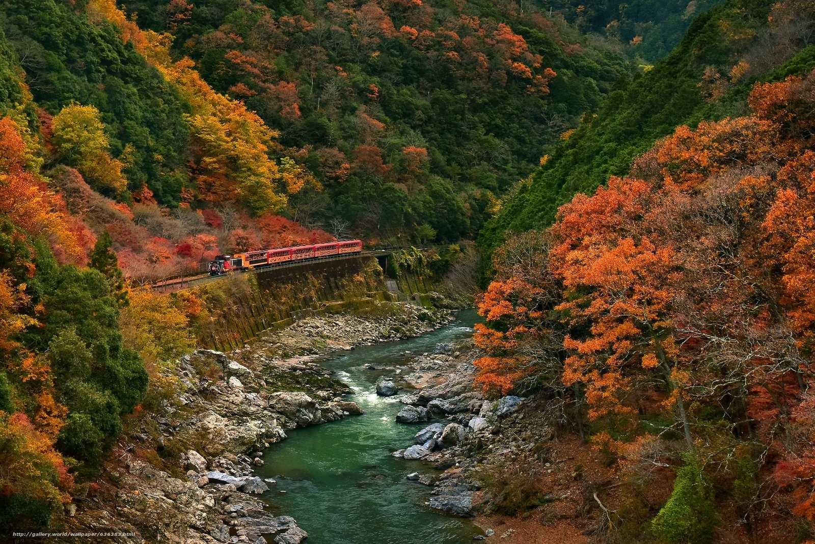 1600x1070 Download wallpaper autumn, Arashiyama, Kyoto, Japan free desktop, Desktop