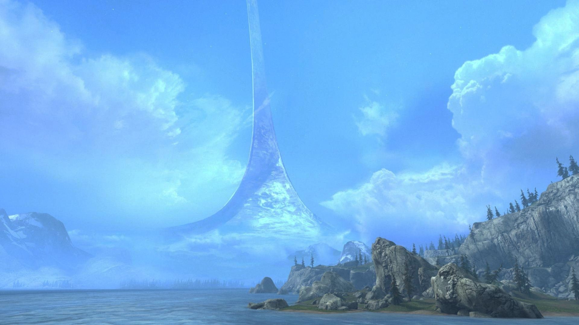 1920x1080 Ring World Halo Wallpaper . Beautiful Landscapes, Sci Fi Wallpaper, Fantasy Landscape, Desktop