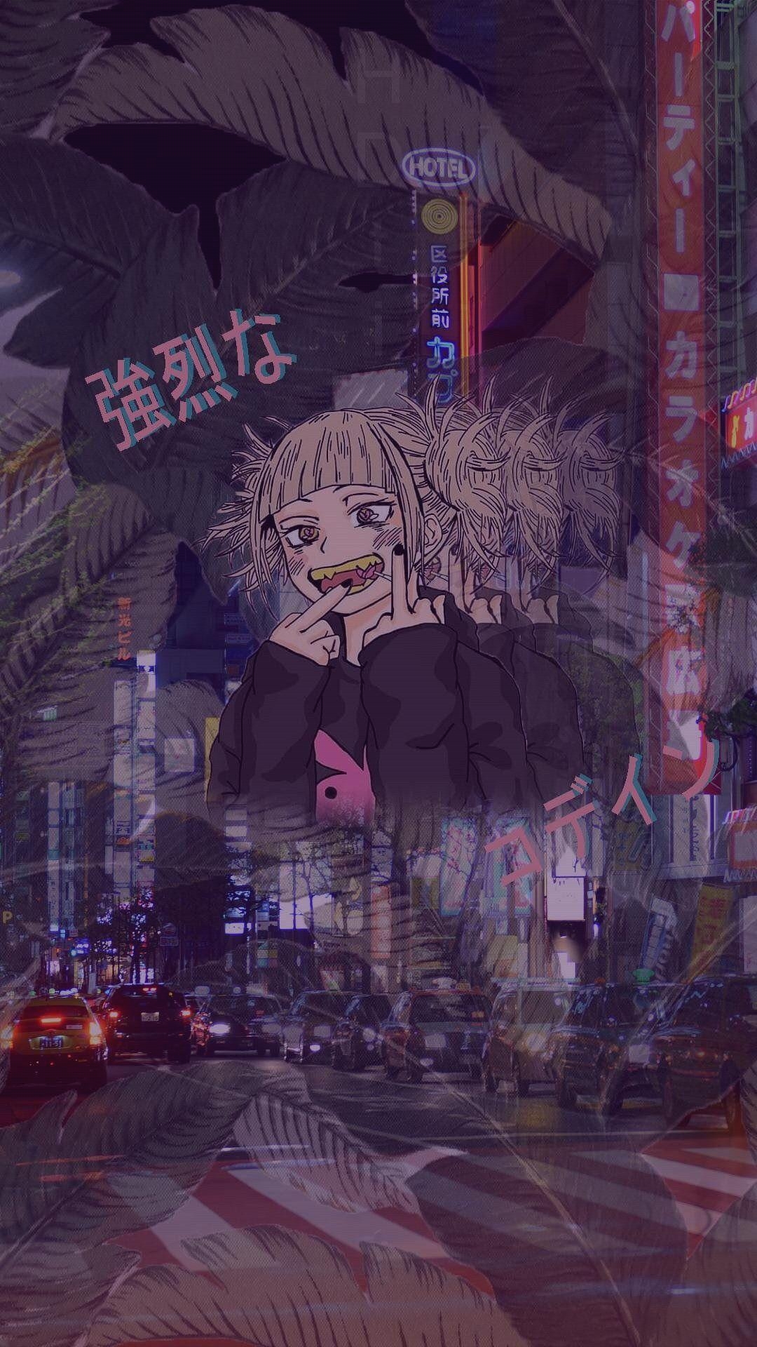 1080x1920 Vaperwave edit toga himiko <3. Wallpaper. Anime art, Phone