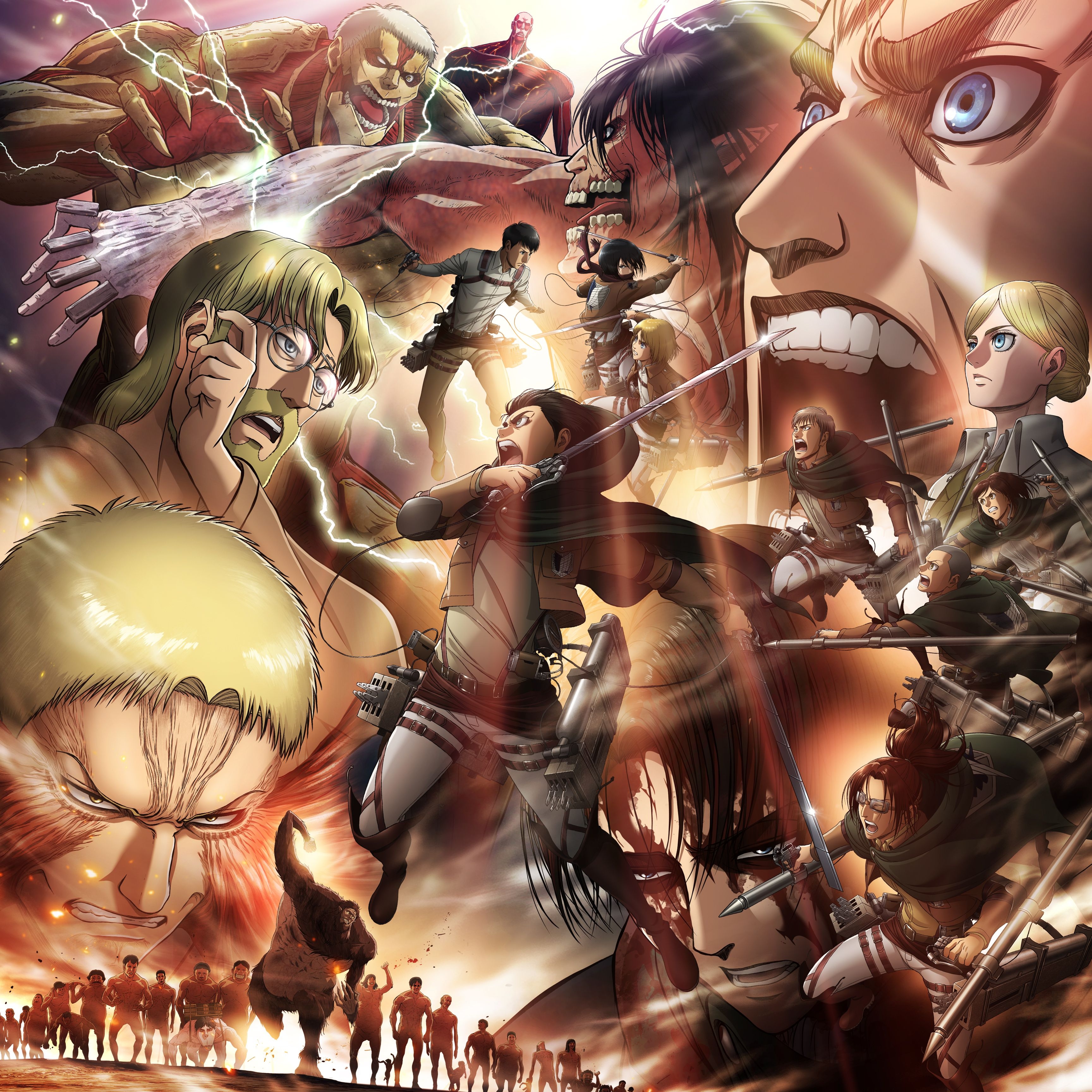 3460x3460 Attack On Titan Final Season, Phone