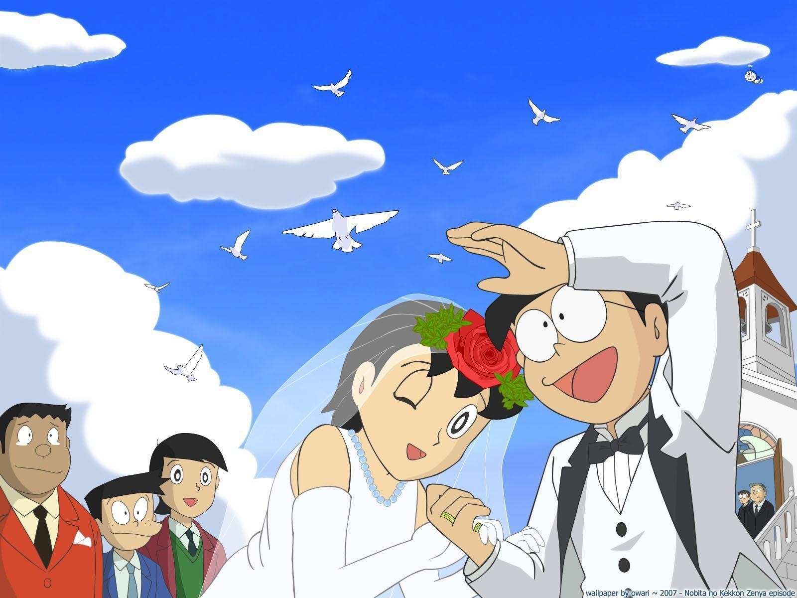 1600x1200 Nobita Shizuka Wedding, High Definition, High Quality, Widescreen, Desktop