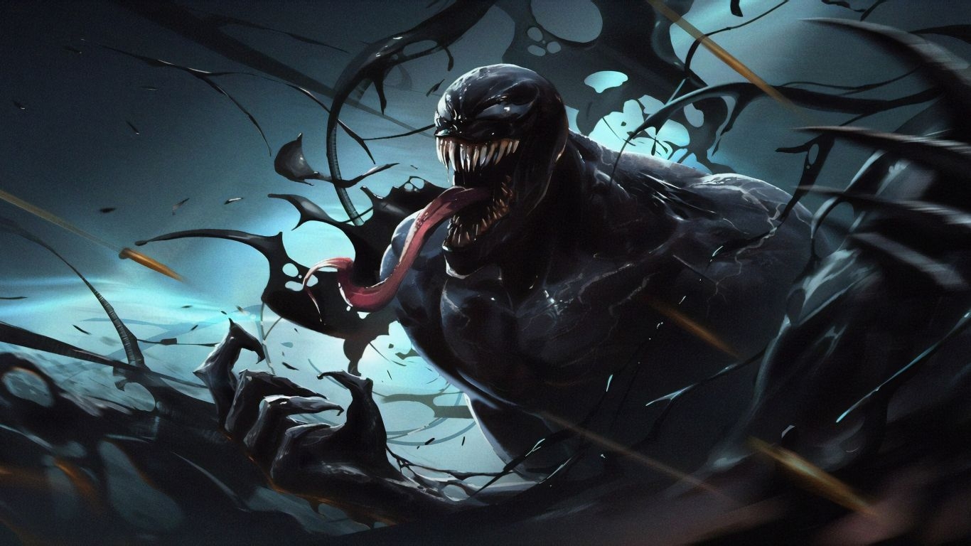 1370x770 Download  wallpaper venom, dark, villain, fan art, artwork, tablet, laptop,  HD image, background, 15271, Desktop