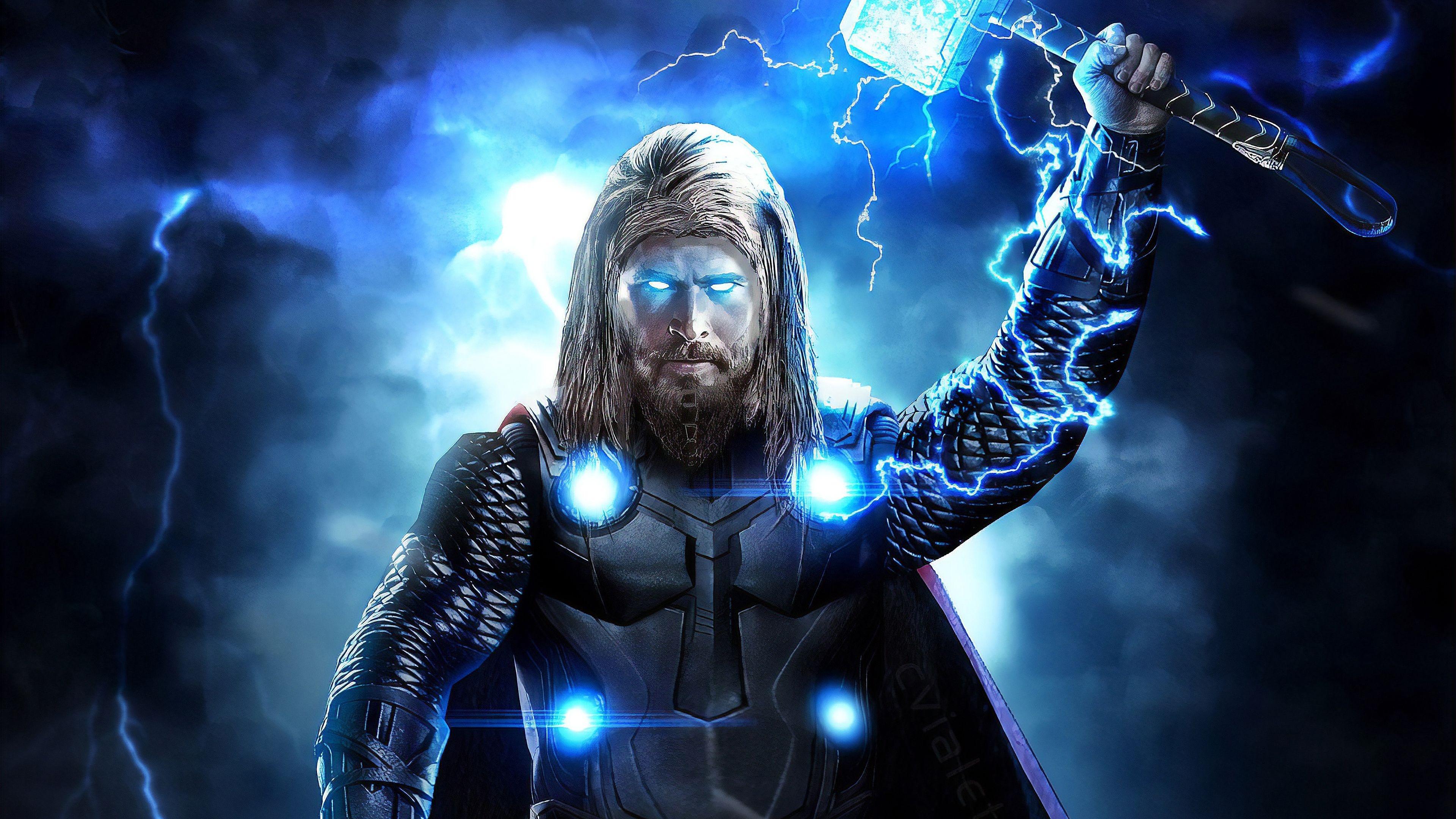 3840x2160 Thor Avengers Endgame Full Power, HD Superheroes, 4k Wallpaper, Image, Background, Photo and Picture, Desktop