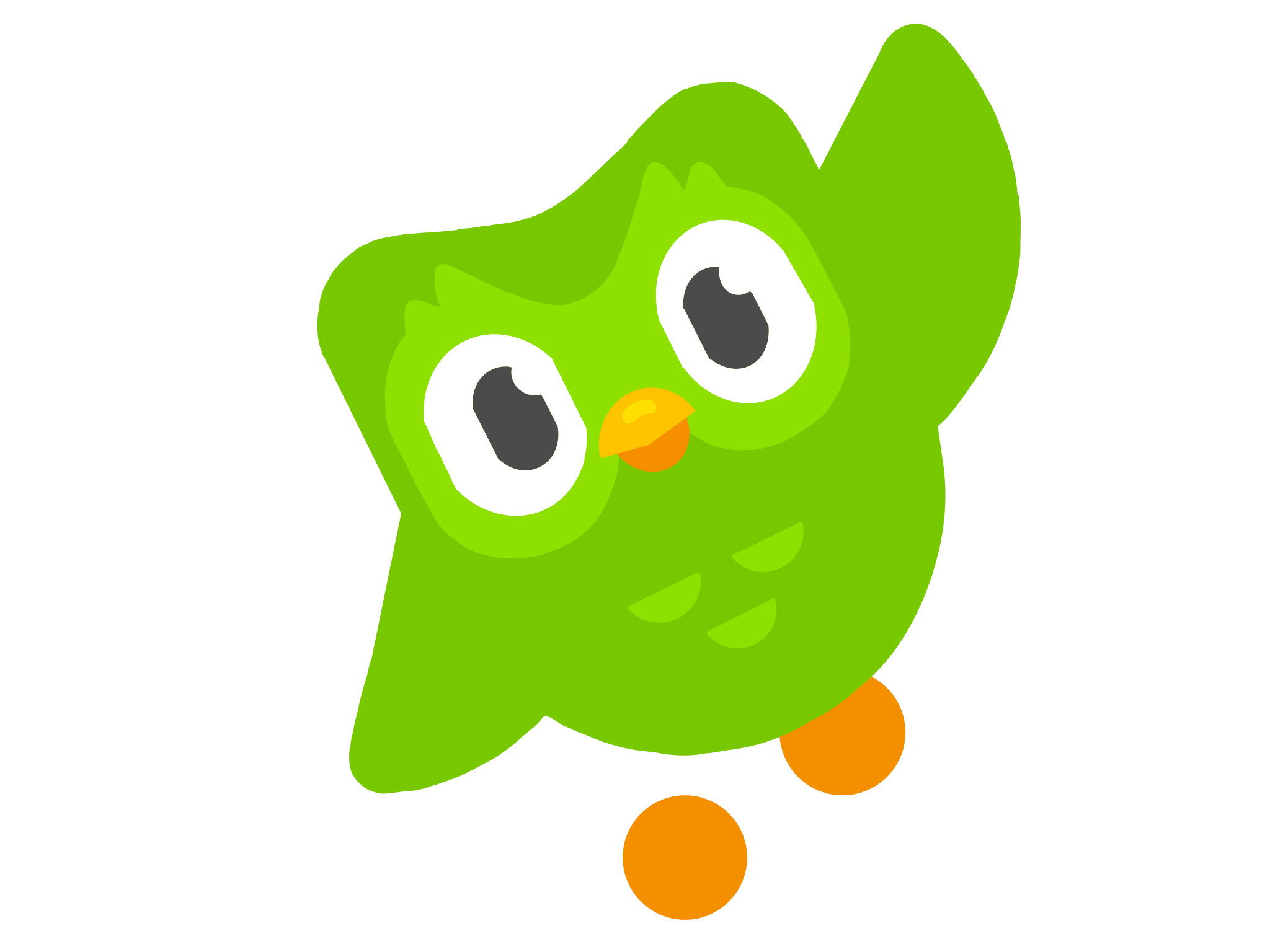 2050x1540 duo duolingo owl bird Sticker, Desktop