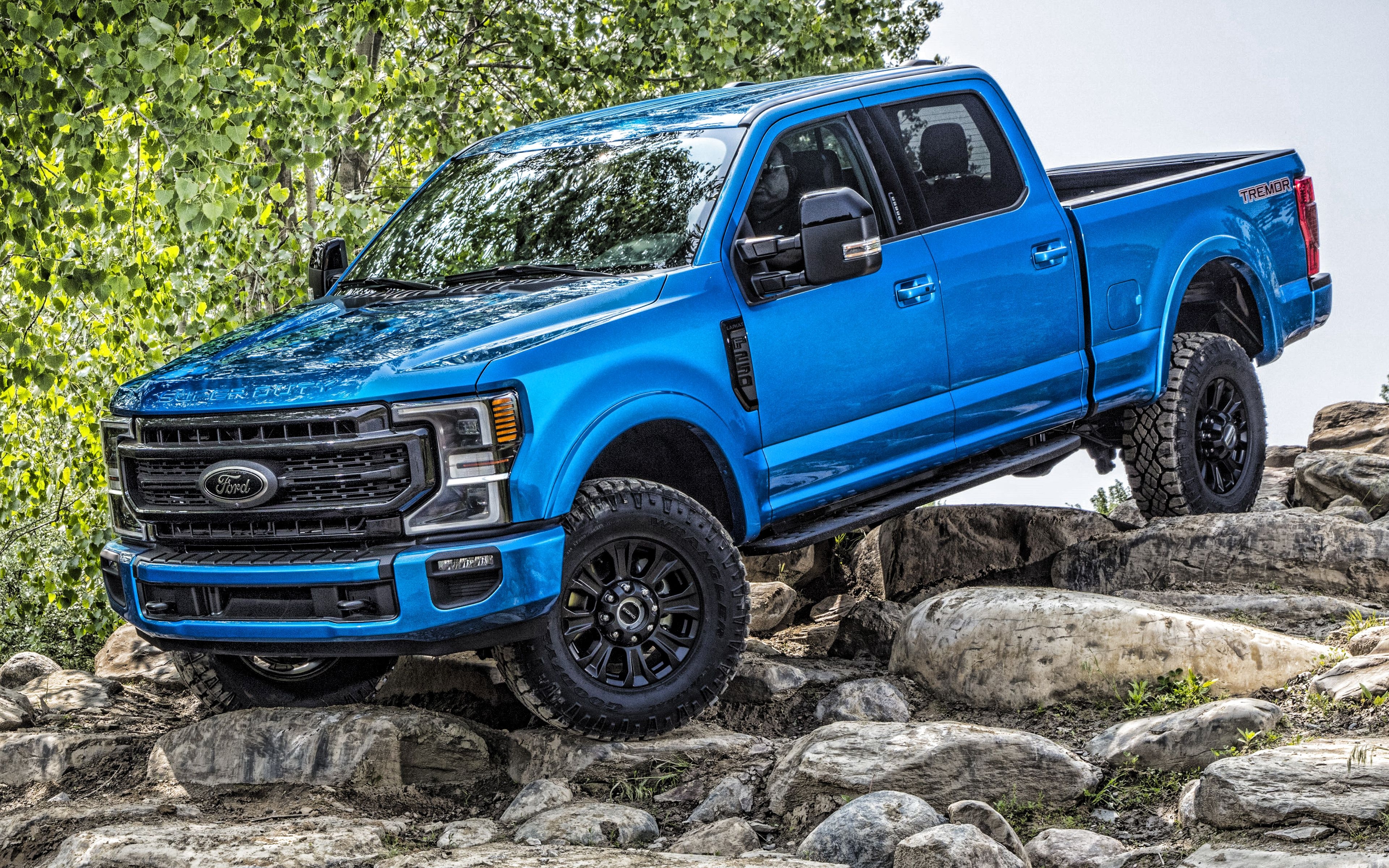 3840x2400 Download Wallpaper Ford F 250 Super Duty Tremor, Front View, Exterior, Blue Pickup Truck, New Blue F American Cars, Ford For Desktop With Resolution. High Quality HD Picture Wallpaper, Desktop