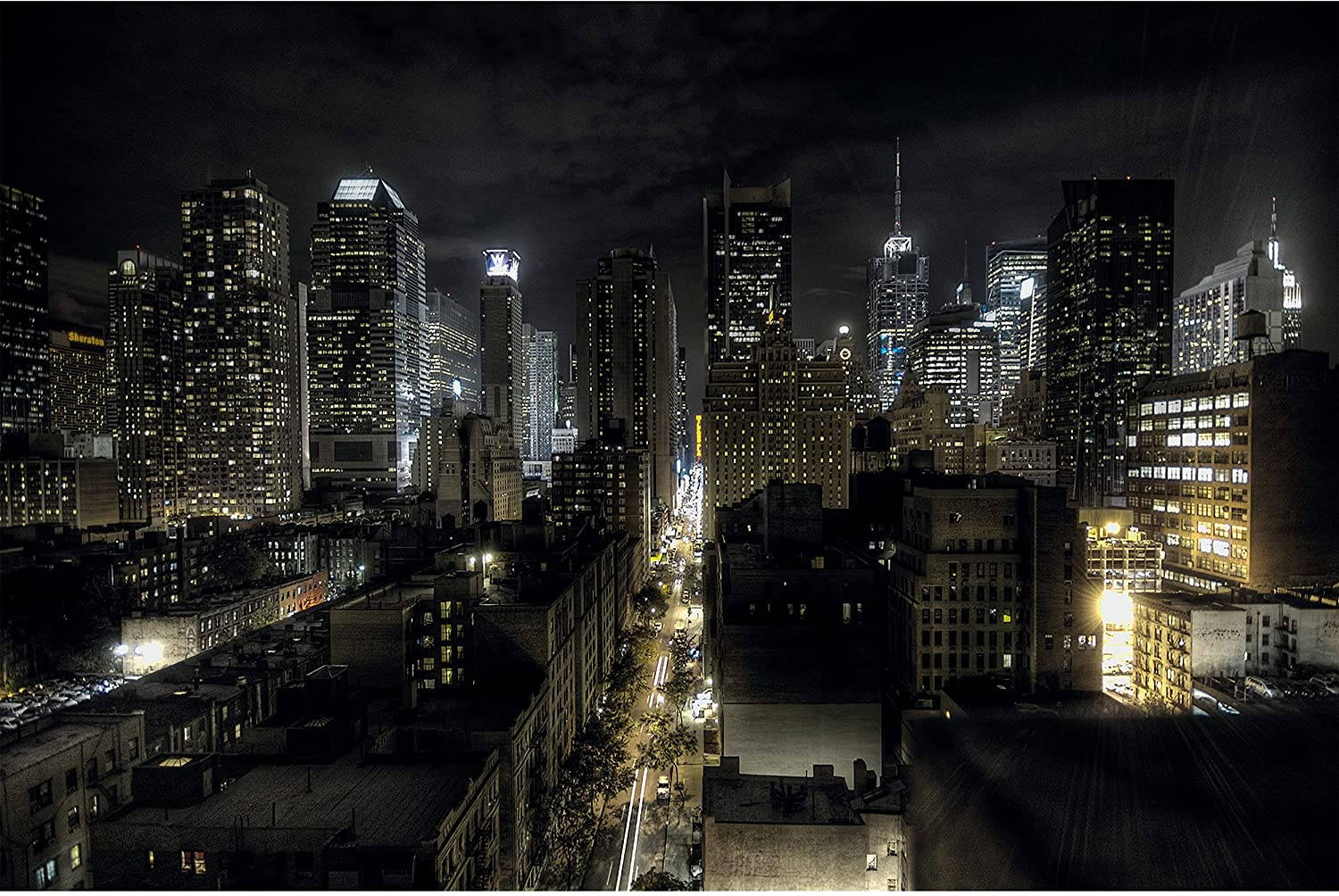 1500x1010 Download Dark City Buildings New York, Desktop