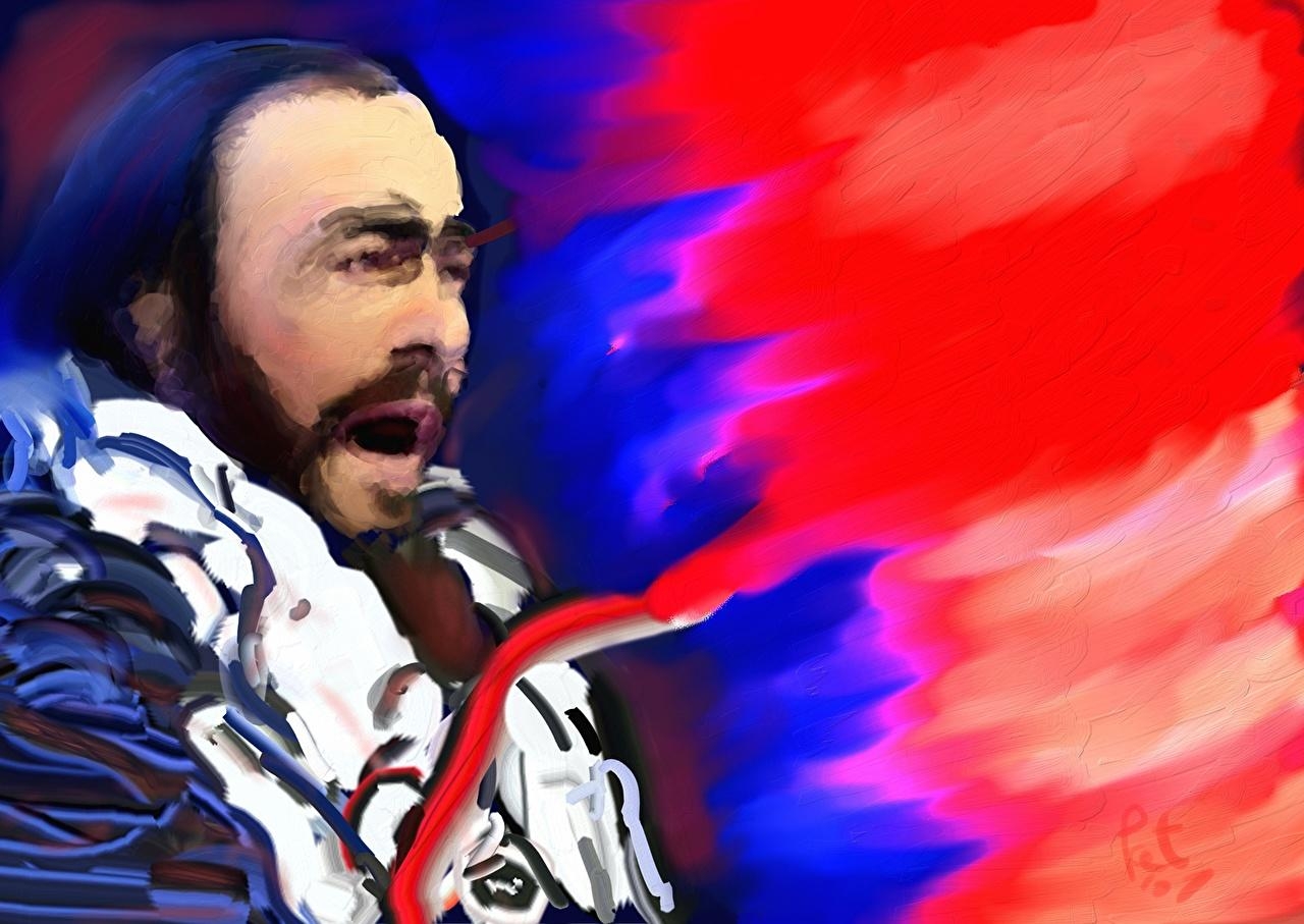 1280x910 Picture Luciano Pavarotti Magnificence Music Painting Art, Desktop