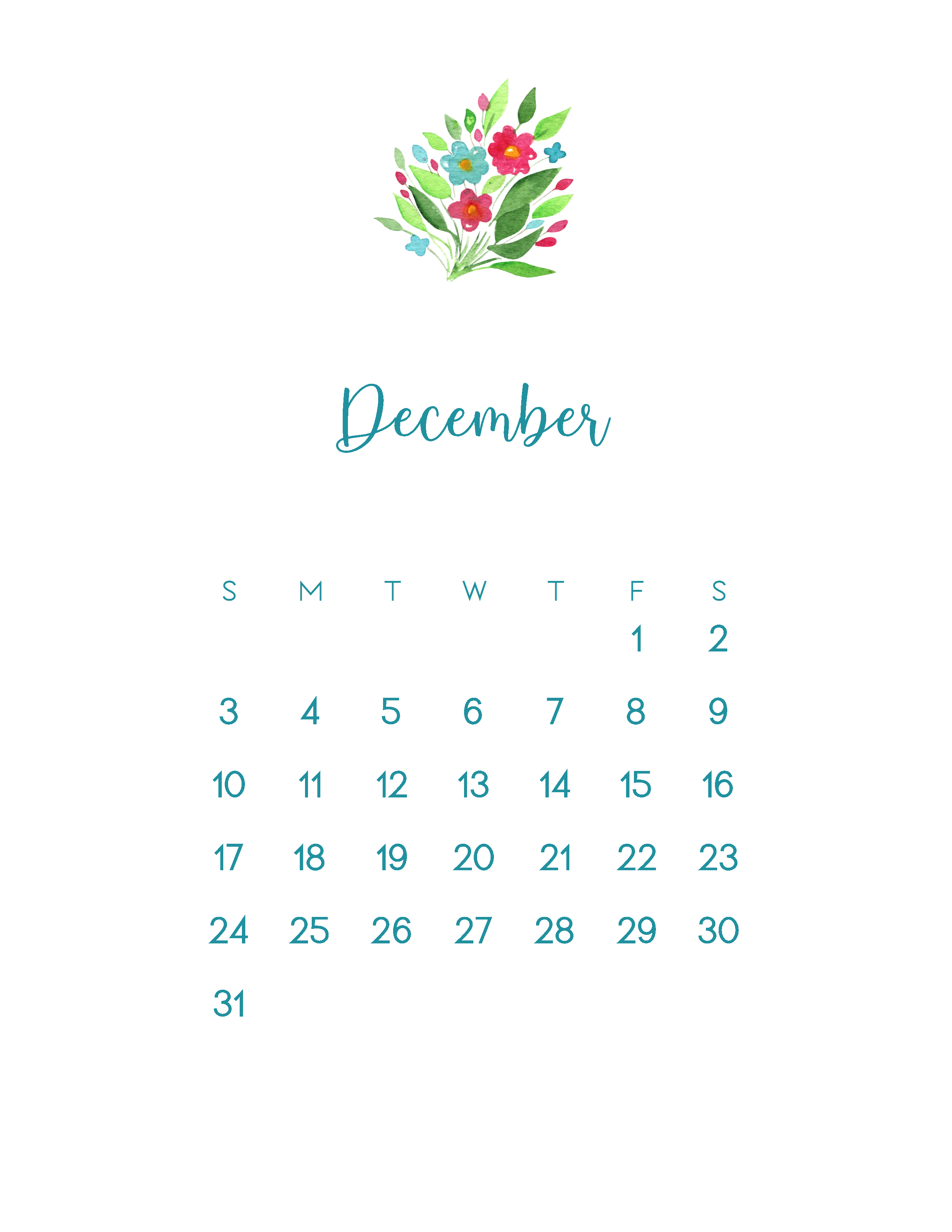 2550x3300 December 2023 Calendars. Simply Love Printables, Phone