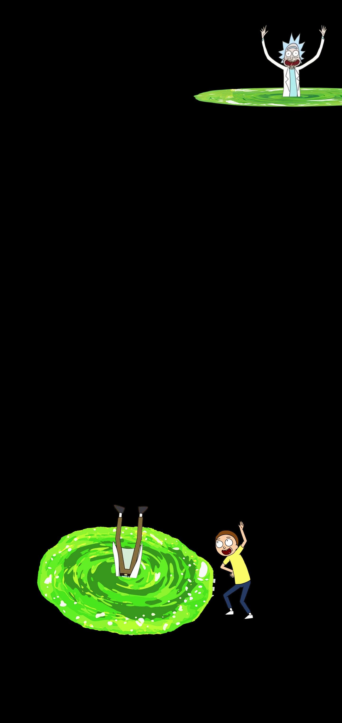 1440x3040 Rick And Morty Portal 2 By ScubaRJ Galaxy S10 Hole Punch Wallpaper, Phone