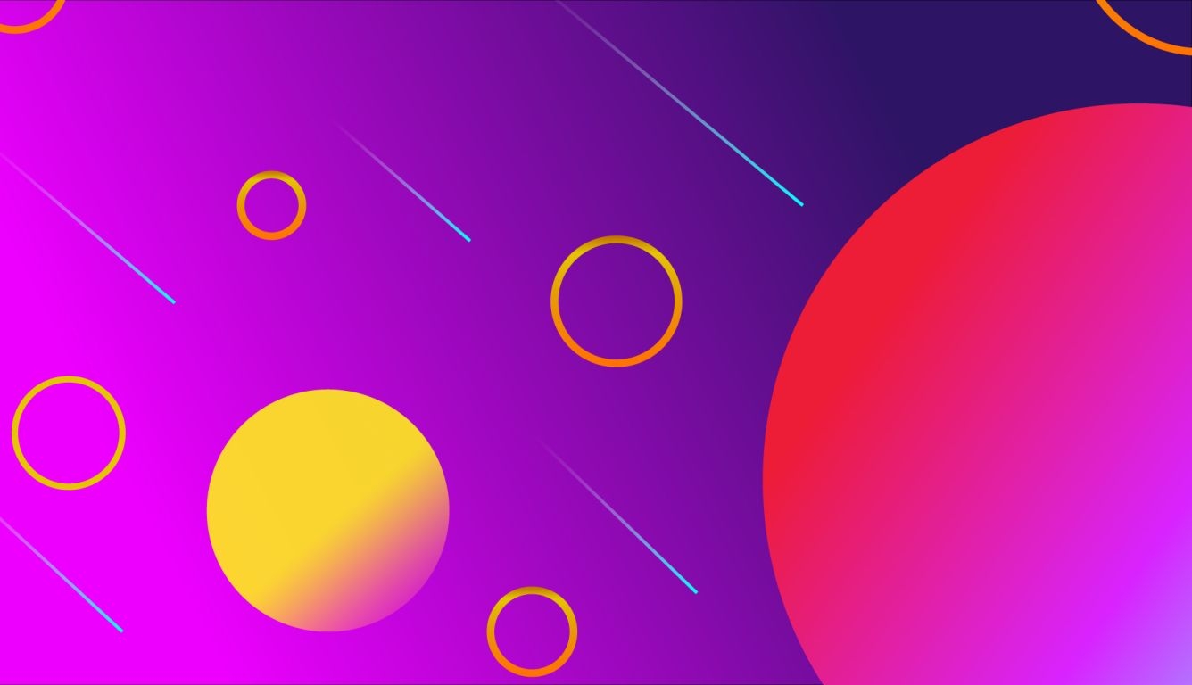 1340x770 Abstract Purple and Yellow Circles HD Laptop Wallpaper, Desktop