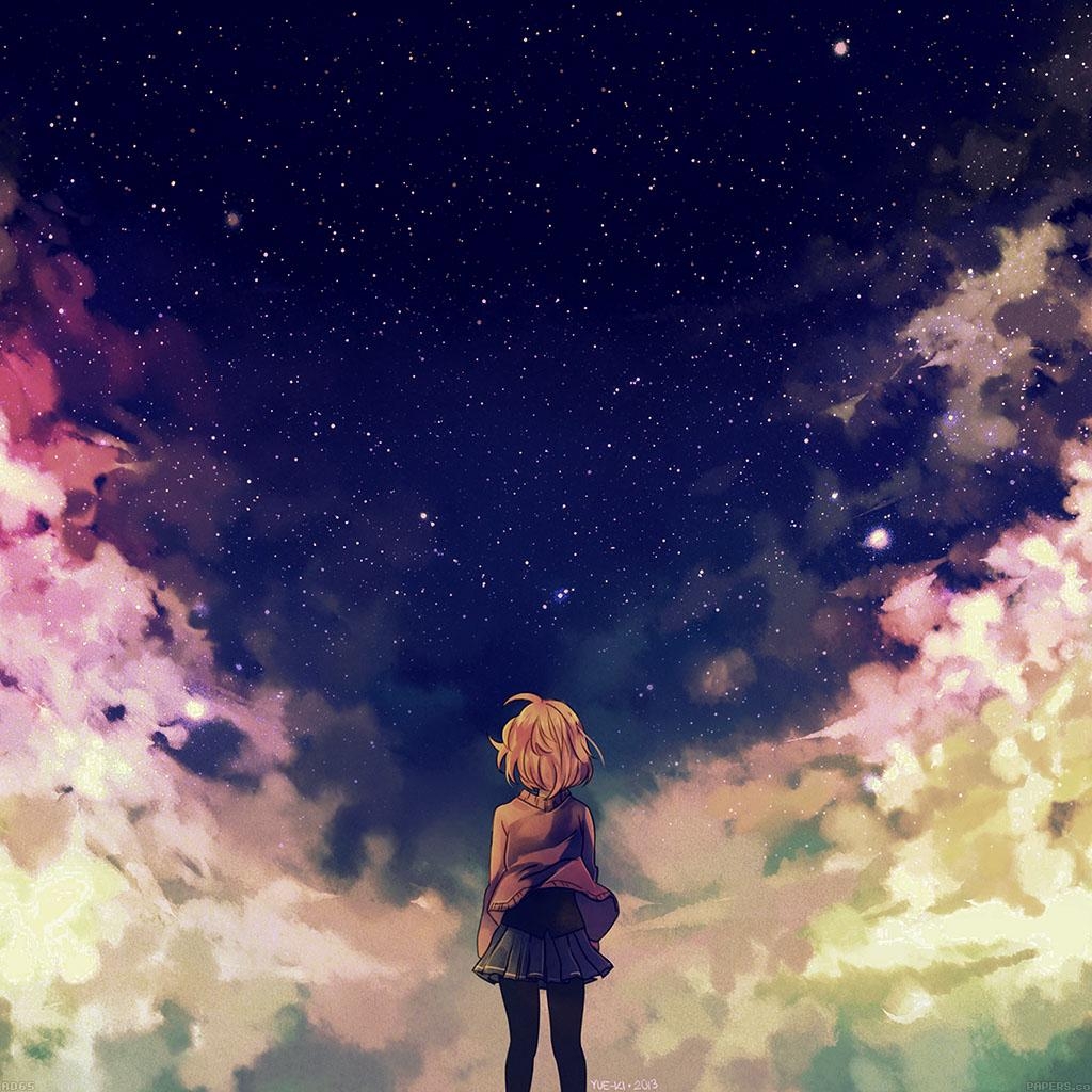 1030x1030 Wallpaper Ad65 Starry Space Illust Anime Girl Wallpaper, Phone