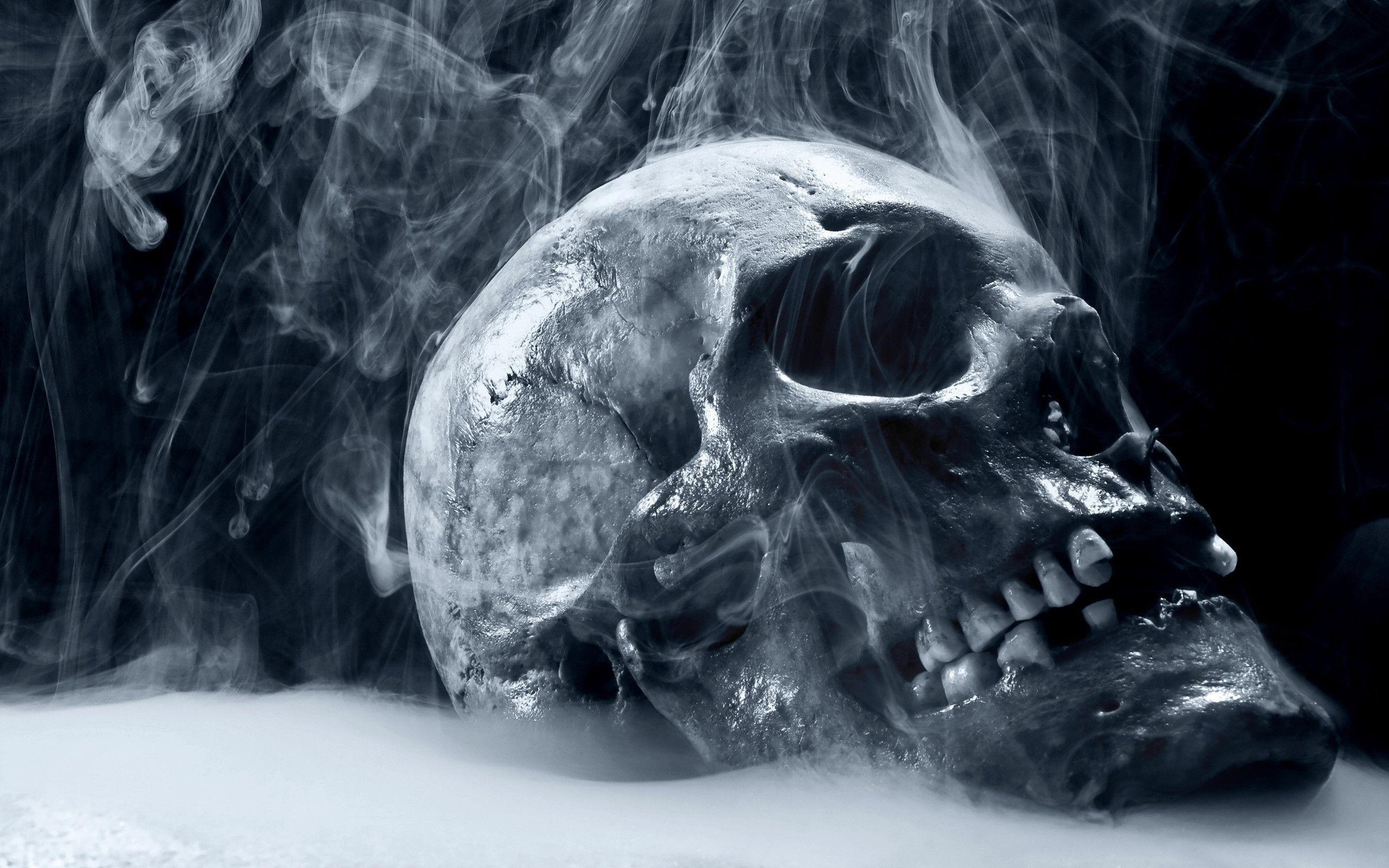 2560x1600 Skull Smoke Blue Scary Death wallpaper #, Desktop